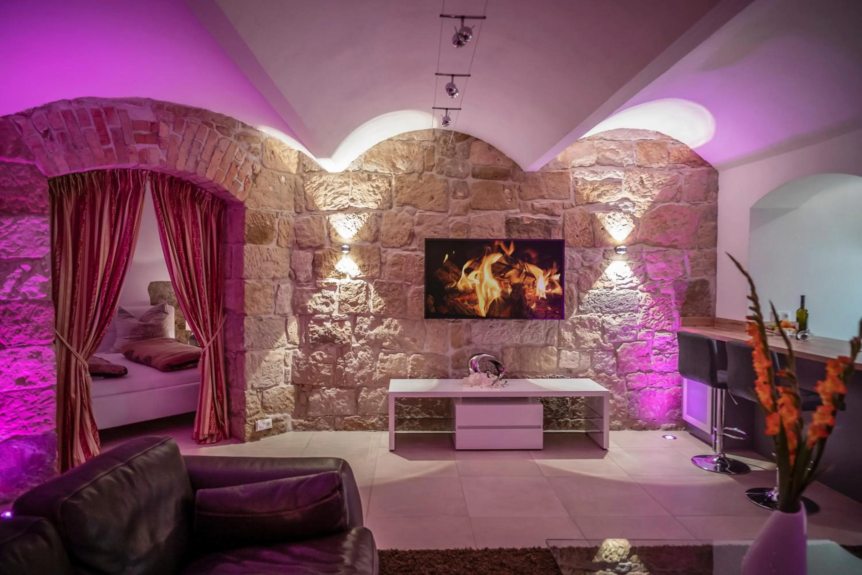 TV and multimedia in Villa am Park Apartment
