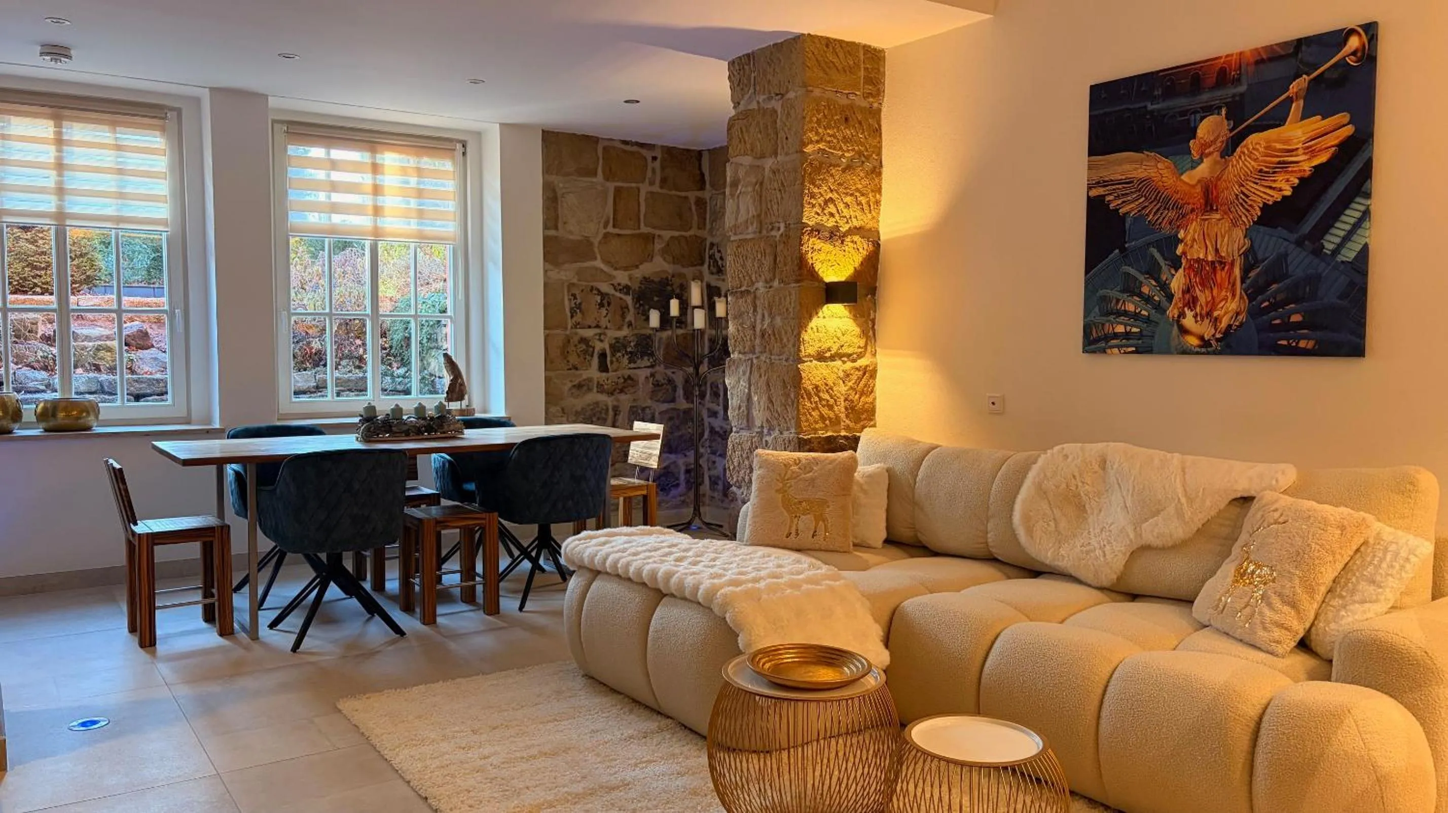 Living room in Villa am Park Apartment