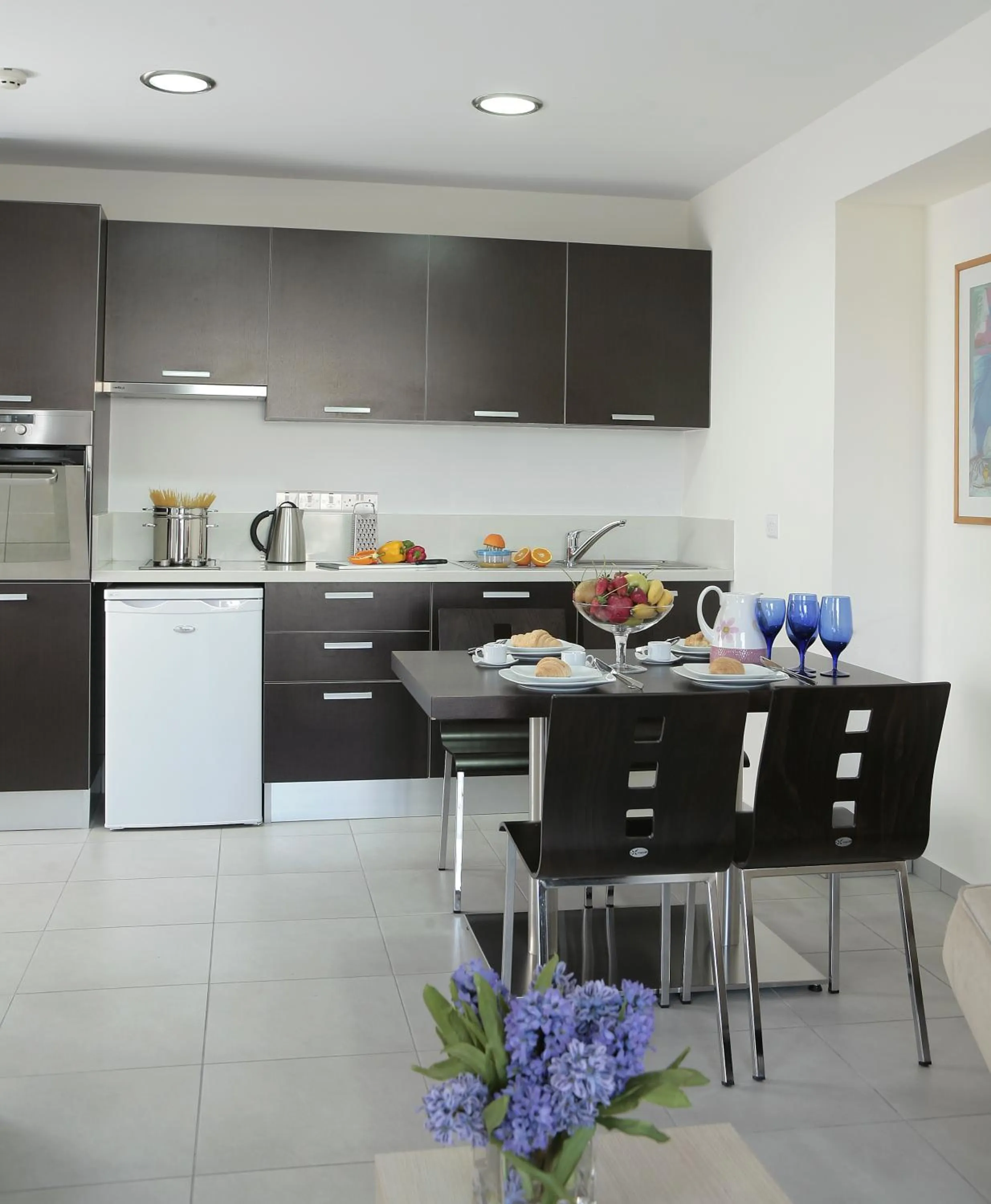Kitchen or kitchenette in Anemi Hotel & Suites