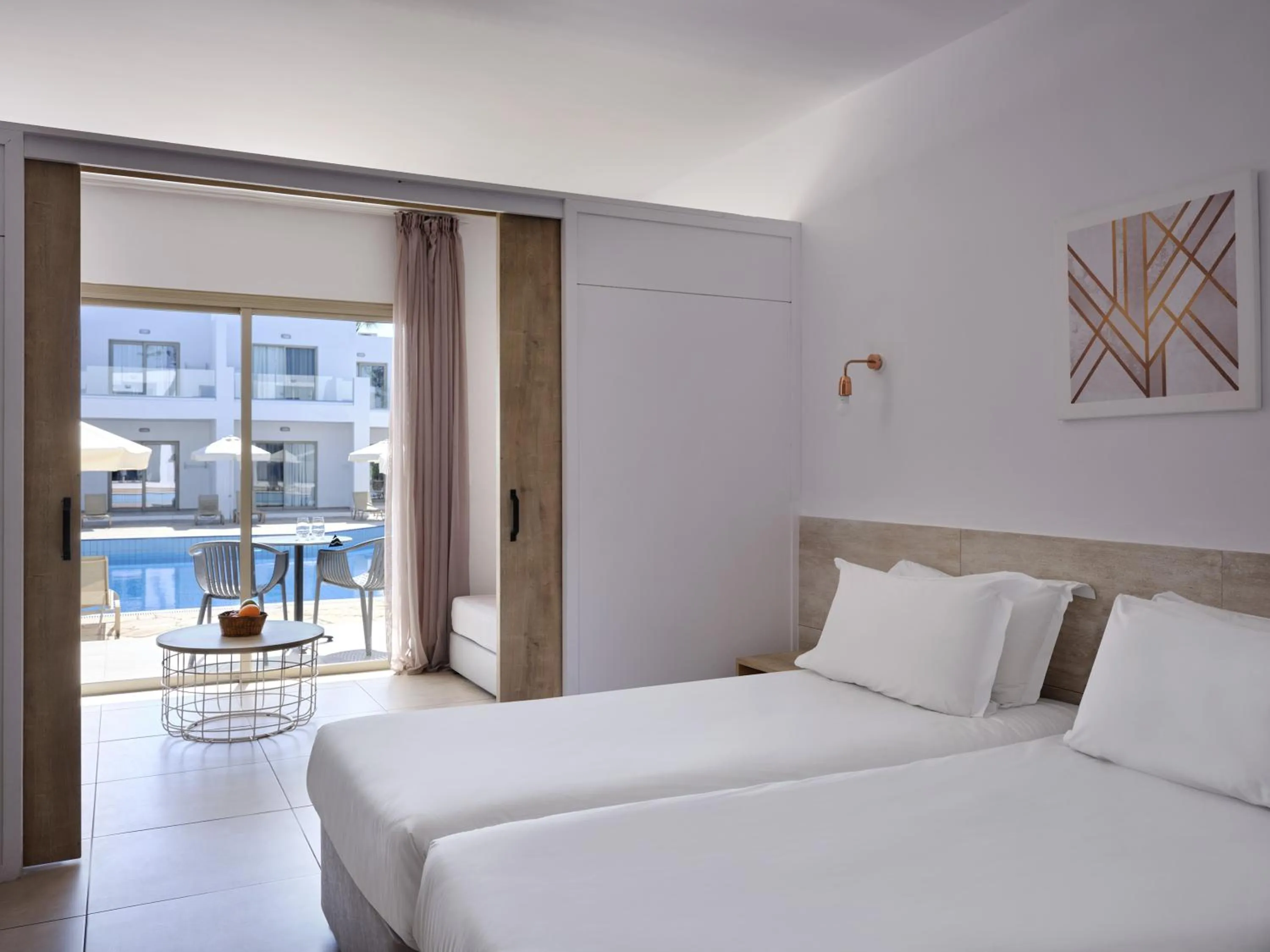 View (from property/room), Bed in Atlantica Panthea Resort