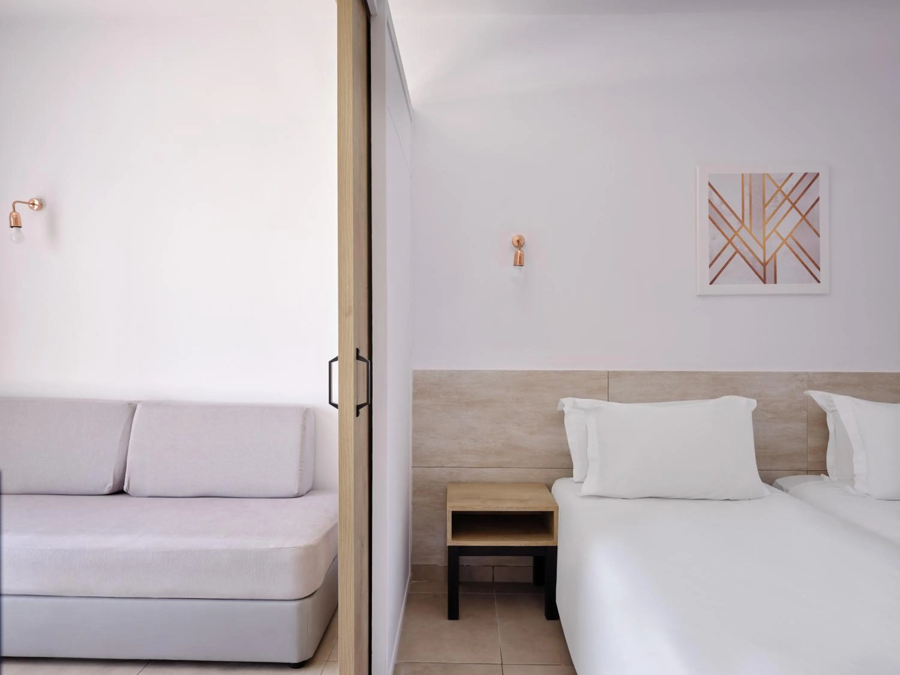 Living room, Bed in Atlantica Panthea Resort