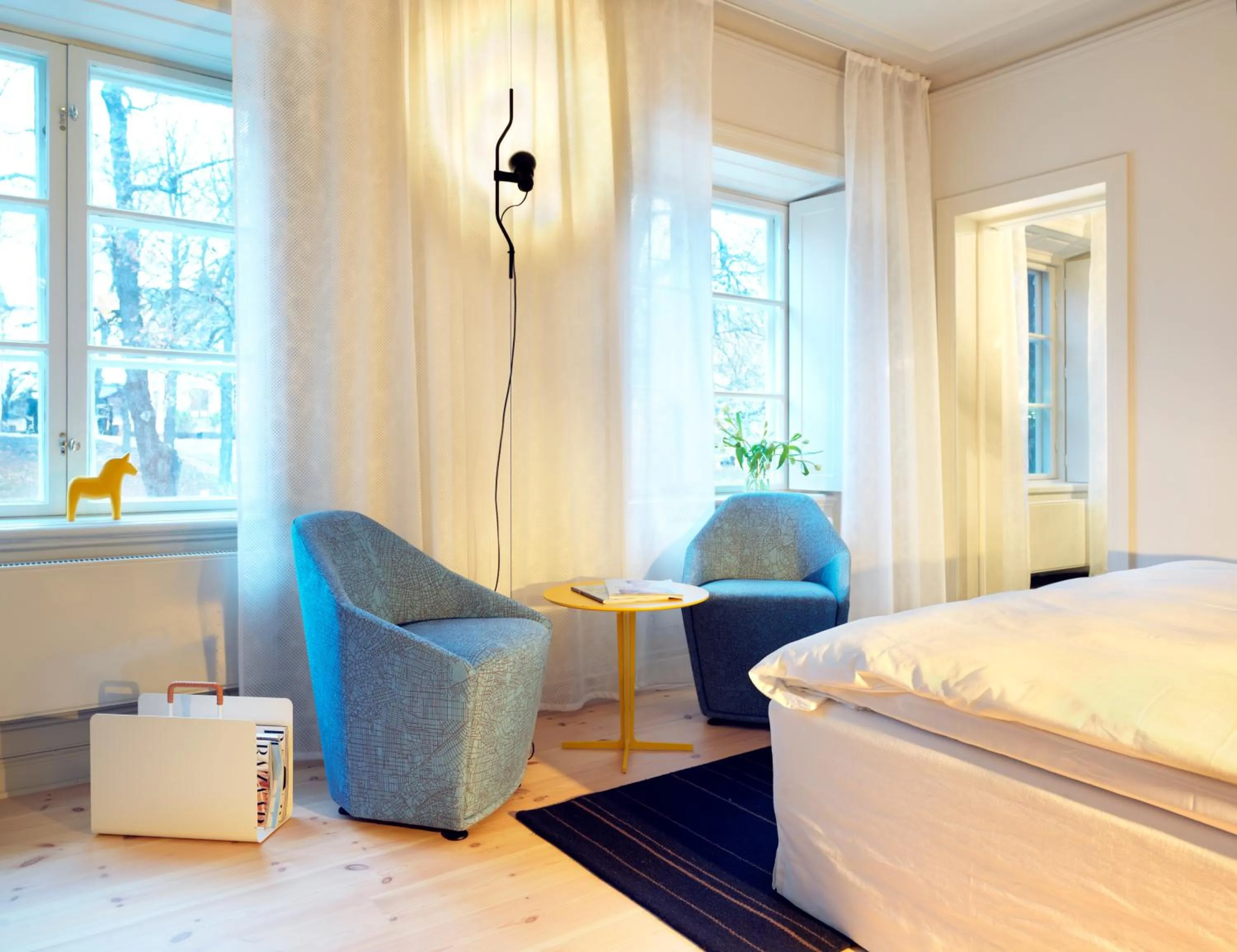Bed in Hotel Skeppsholmen, Stockholm, a Member of Design Hotels