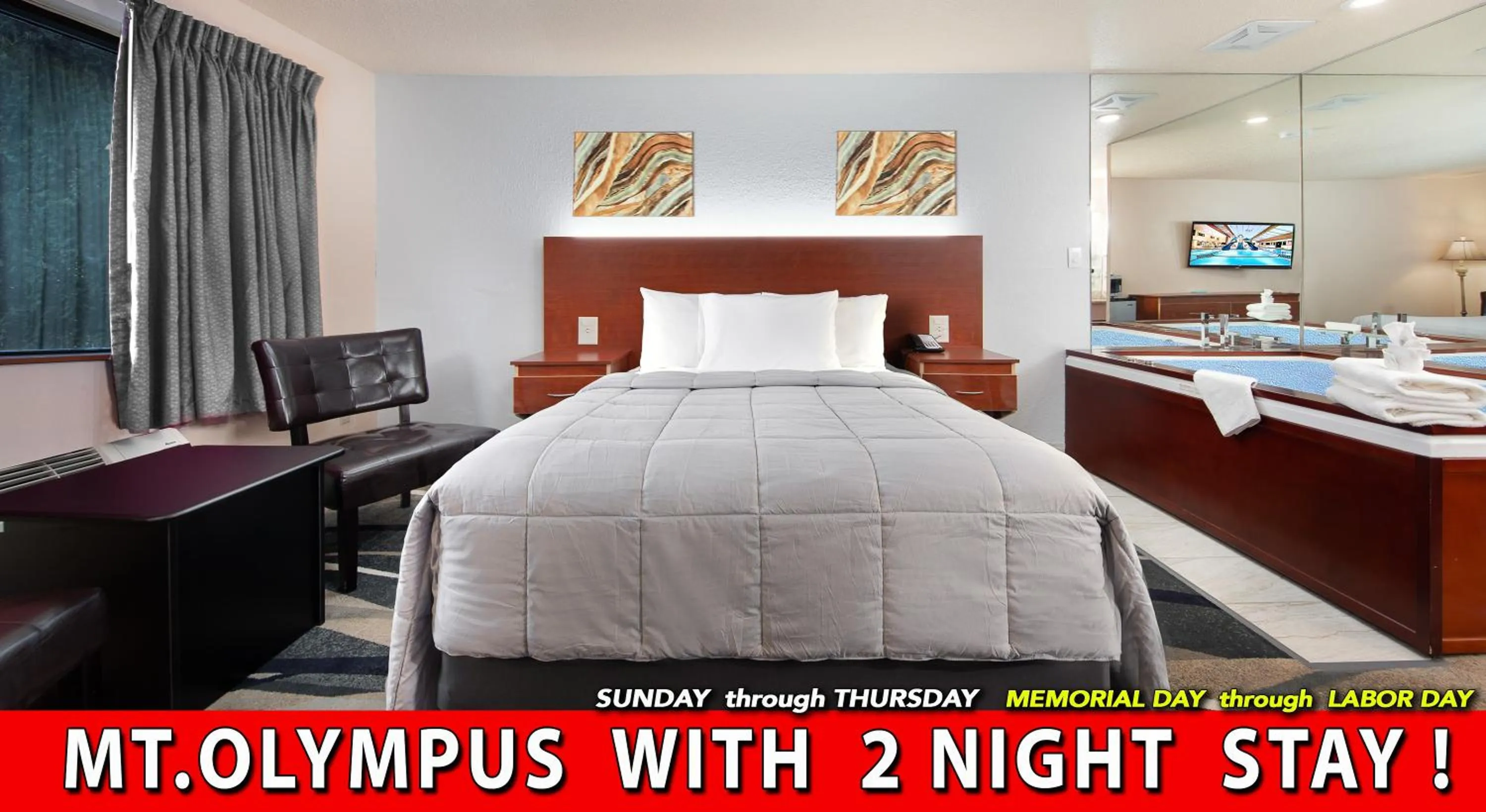 Bed in Grand Marquis Waterpark Hotel & Suites