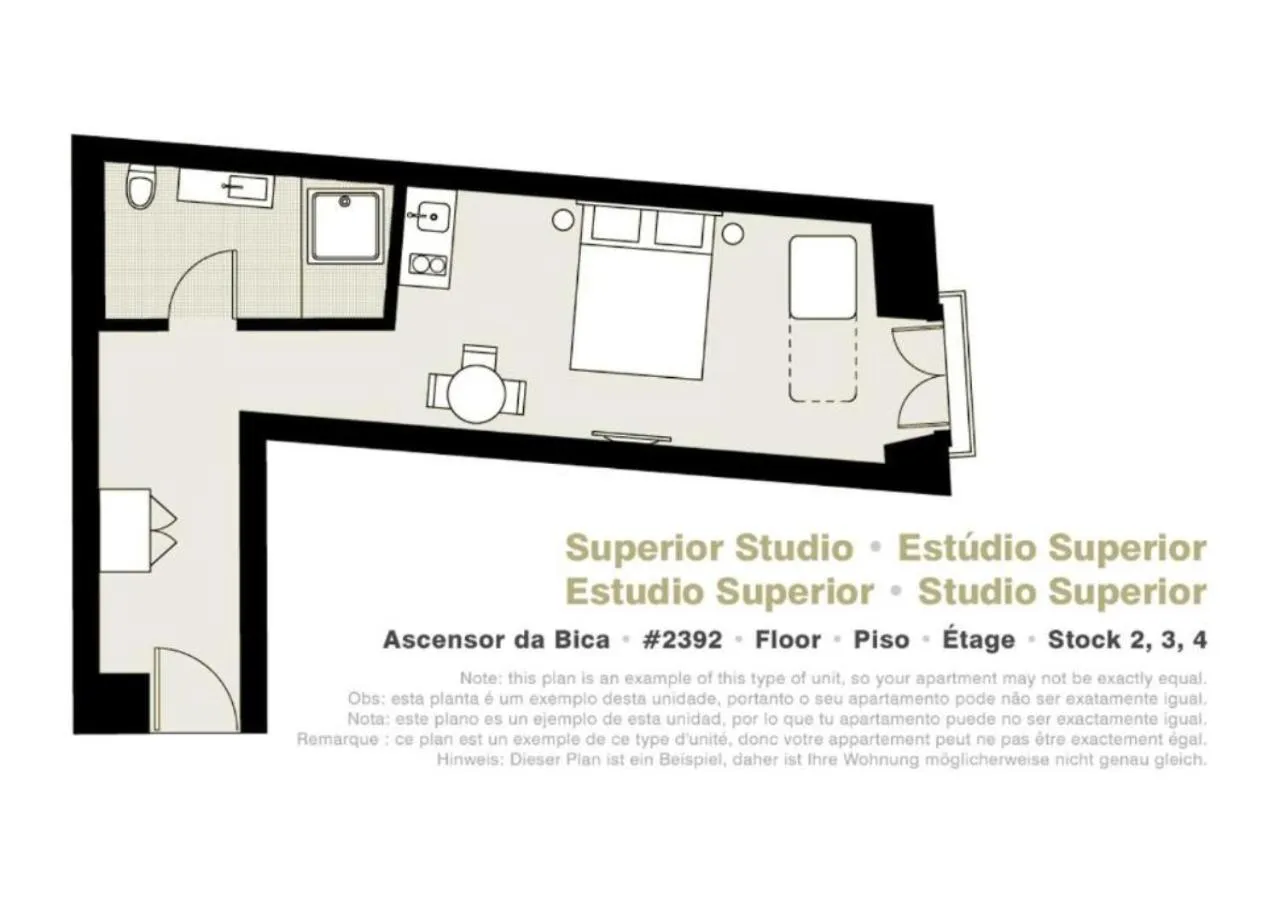 Floor plan in Ascensor da Bica - Lisbon Serviced Apartments