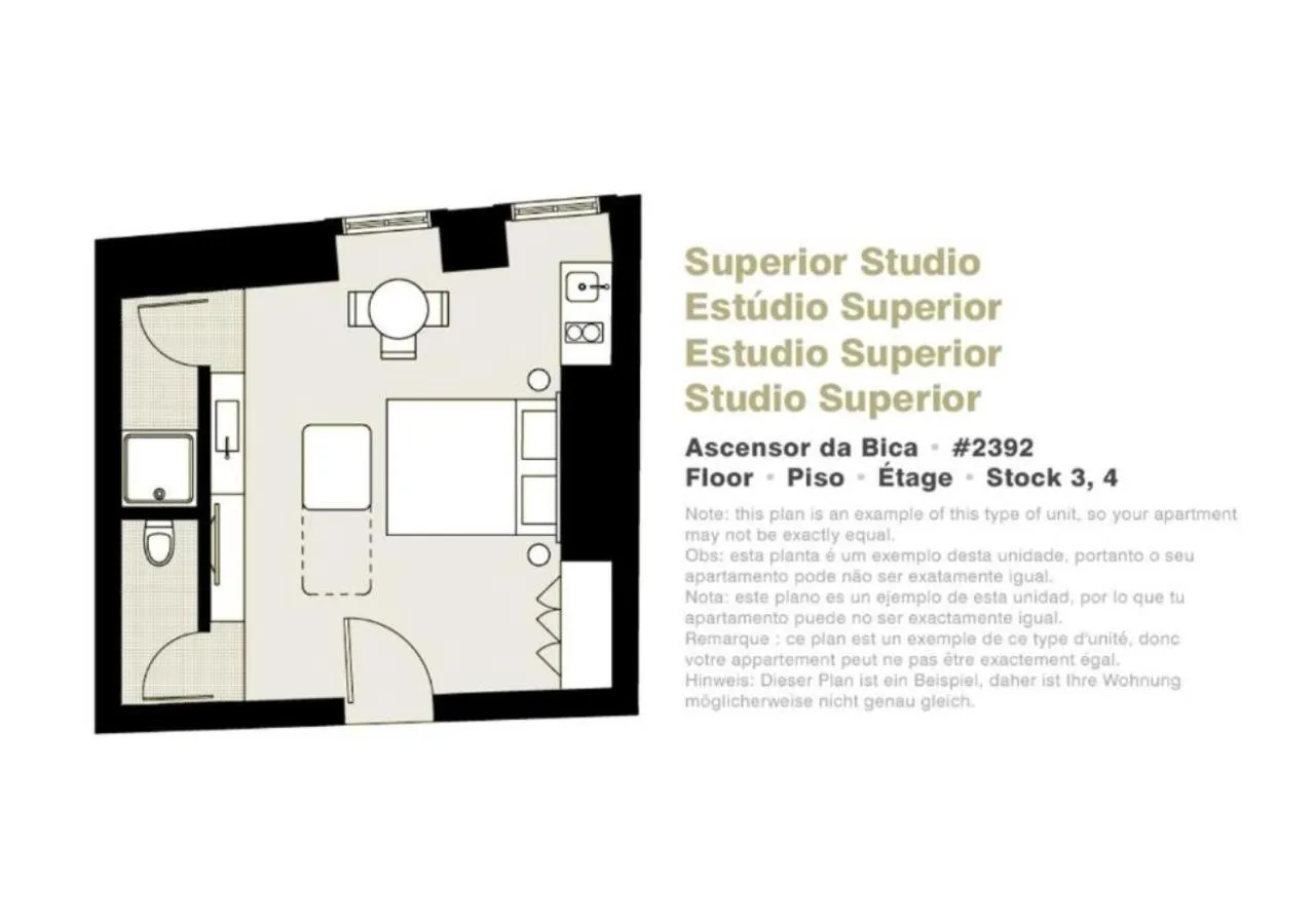 Floor plan in Ascensor da Bica - Lisbon Serviced Apartments