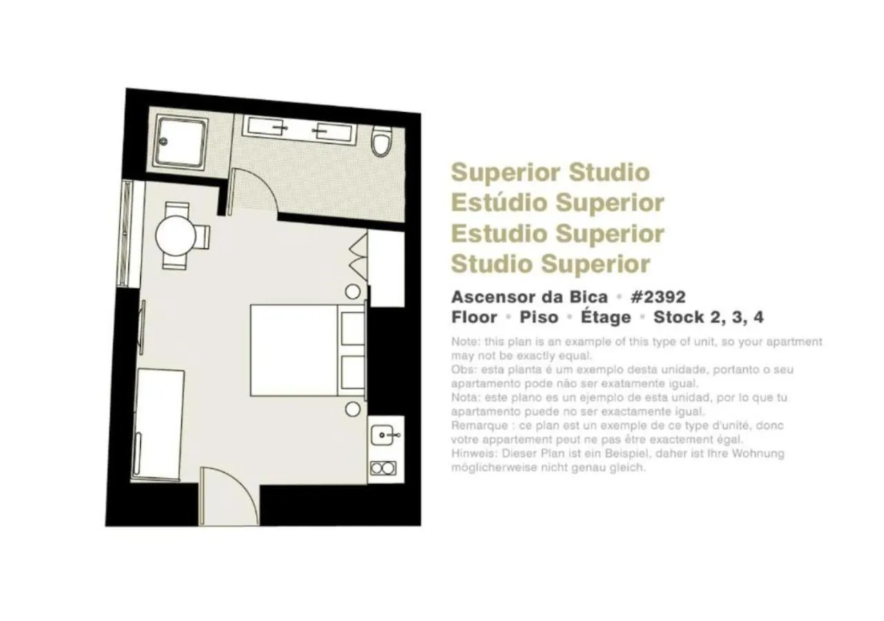 Floor plan in Ascensor da Bica - Lisbon Serviced Apartments