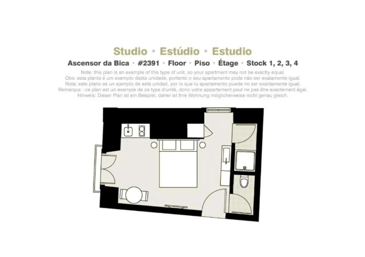 Floor plan in Ascensor da Bica - Lisbon Serviced Apartments