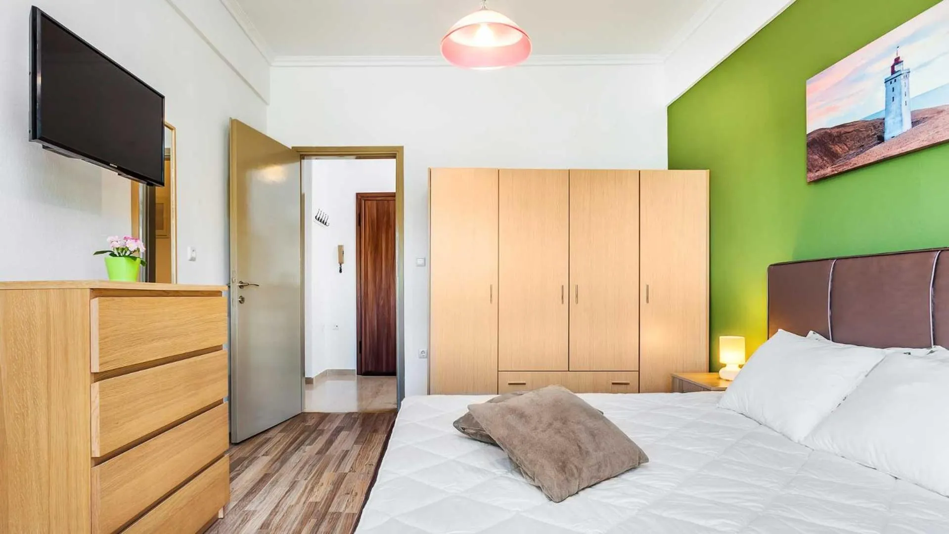 Bed in Michalis Apartments