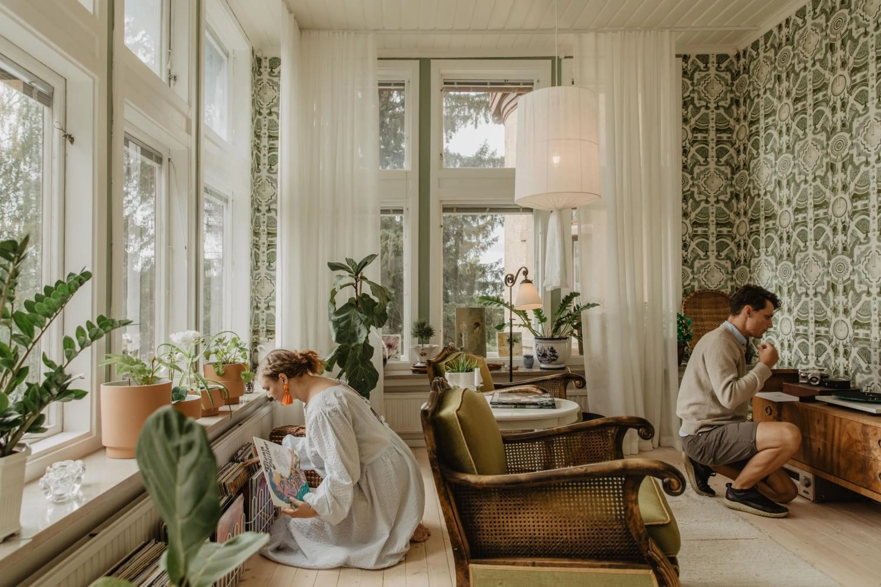Seating area in Hotel Slottsvillan