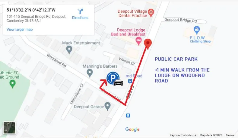 Parking in Deepcut Lodge Bed & Breakfast Self Service