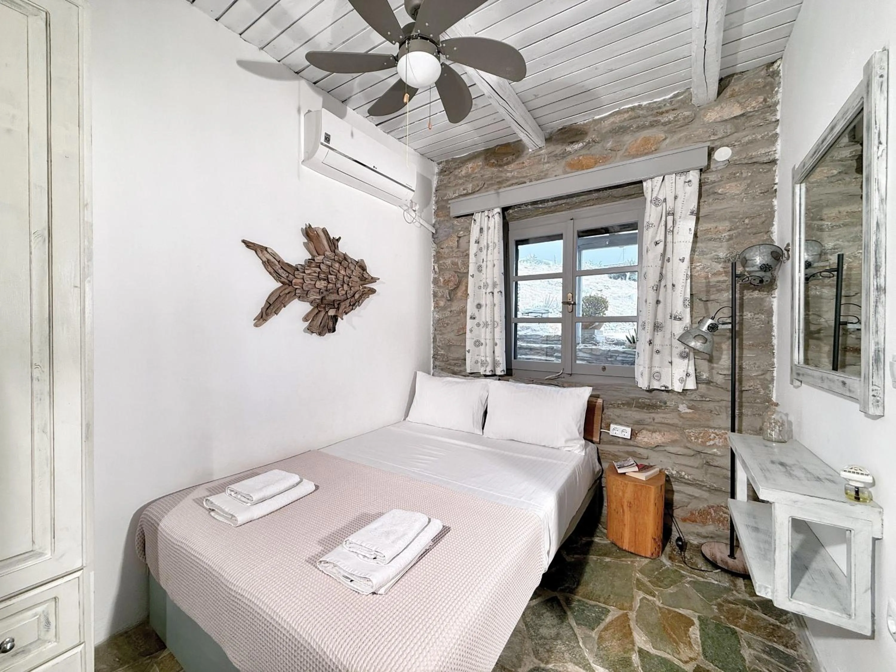 Bed in The Traditional Stone Villa