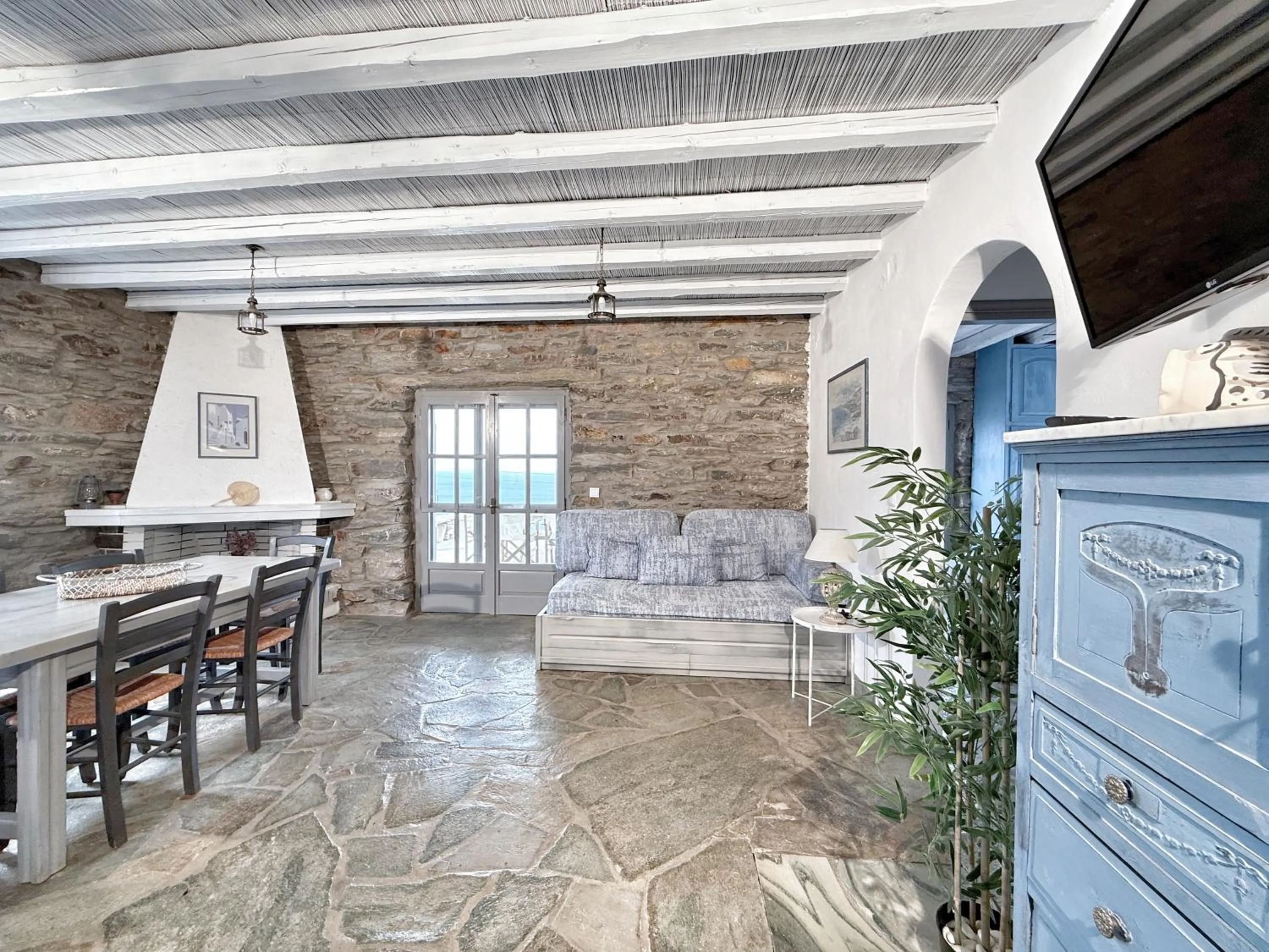 Living room in The Traditional Stone Villa