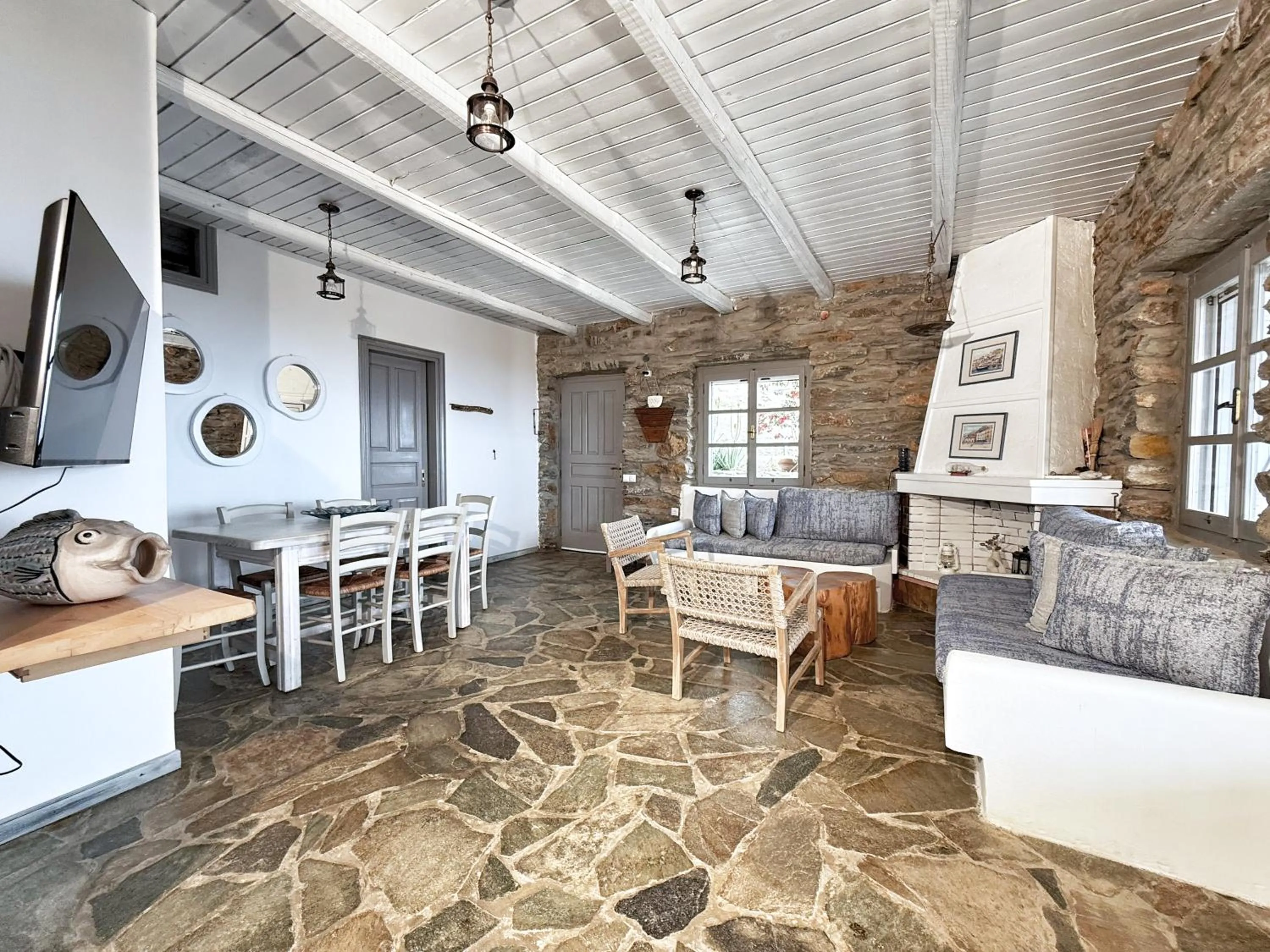 Living room in The Traditional Stone Villa