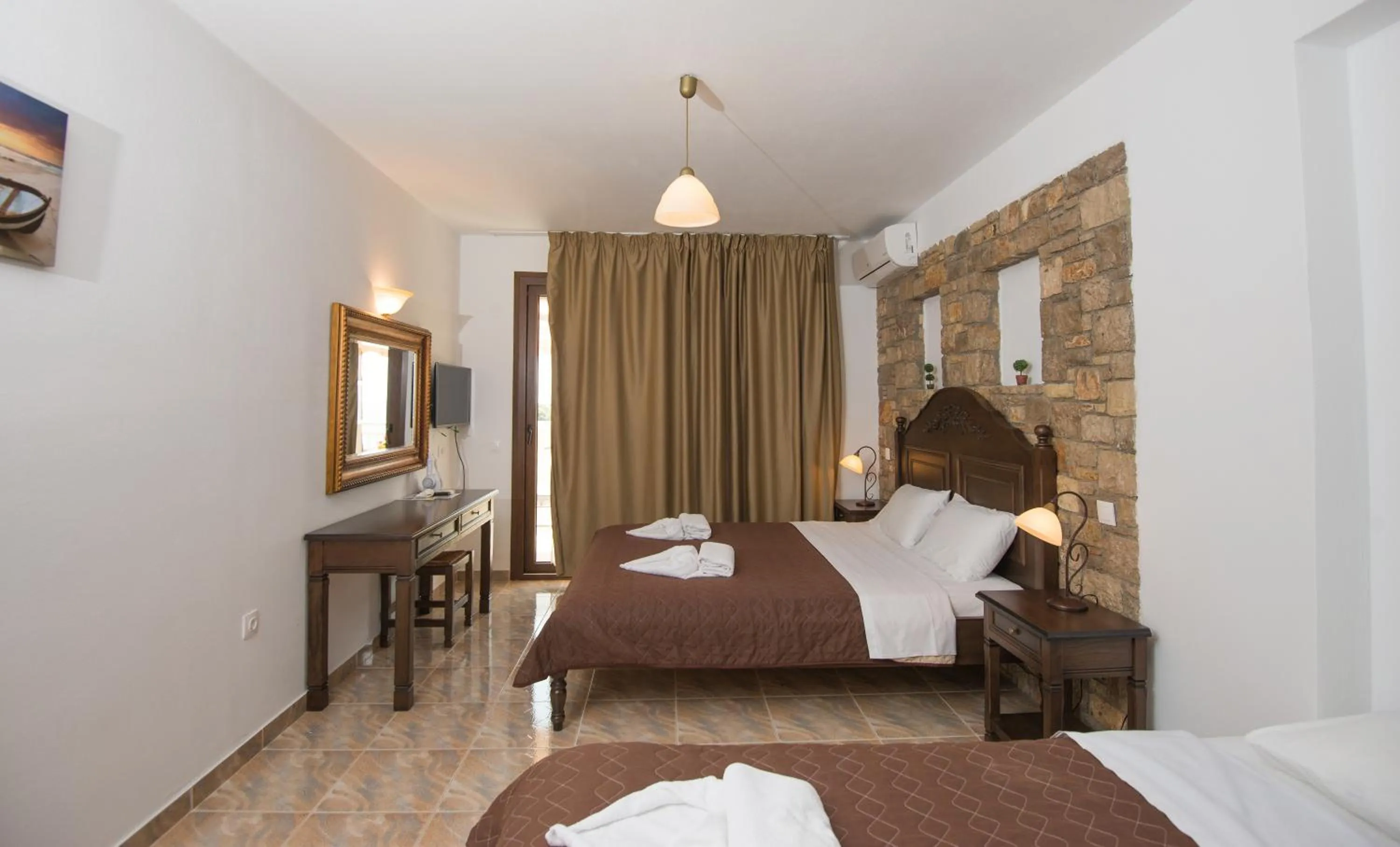 Decorative detail, Bed in Marilena Apartments