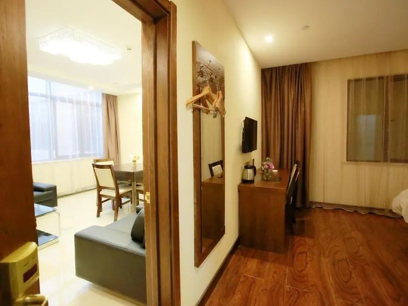 Bed in GreenTree Inn JiangSu NanTong HaiMen Shanghe Plaza Express Hotel