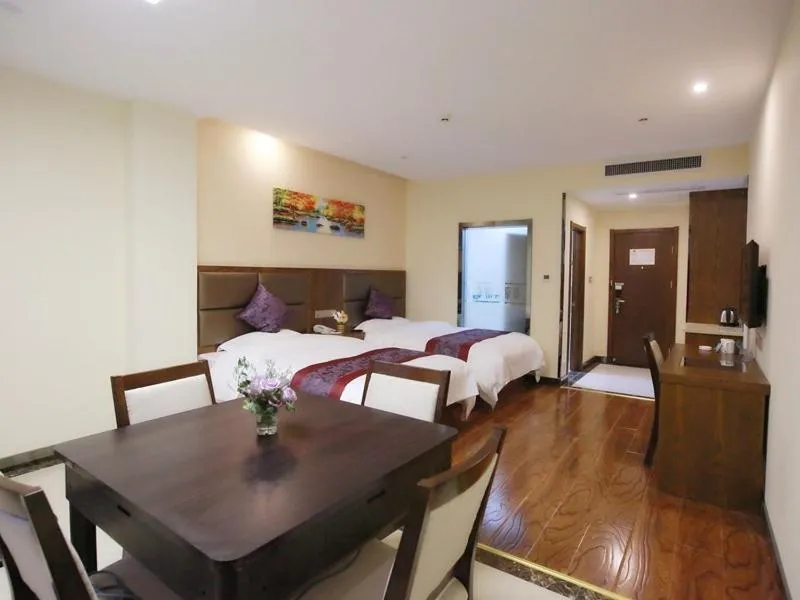 Bed in GreenTree Inn JiangSu NanTong HaiMen Shanghe Plaza Express Hotel