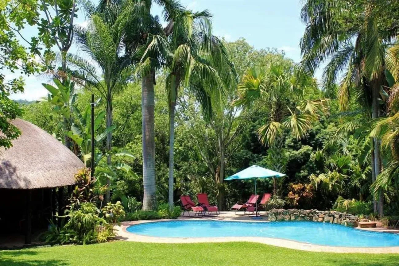 Pool view in Idle & Wild Chalet