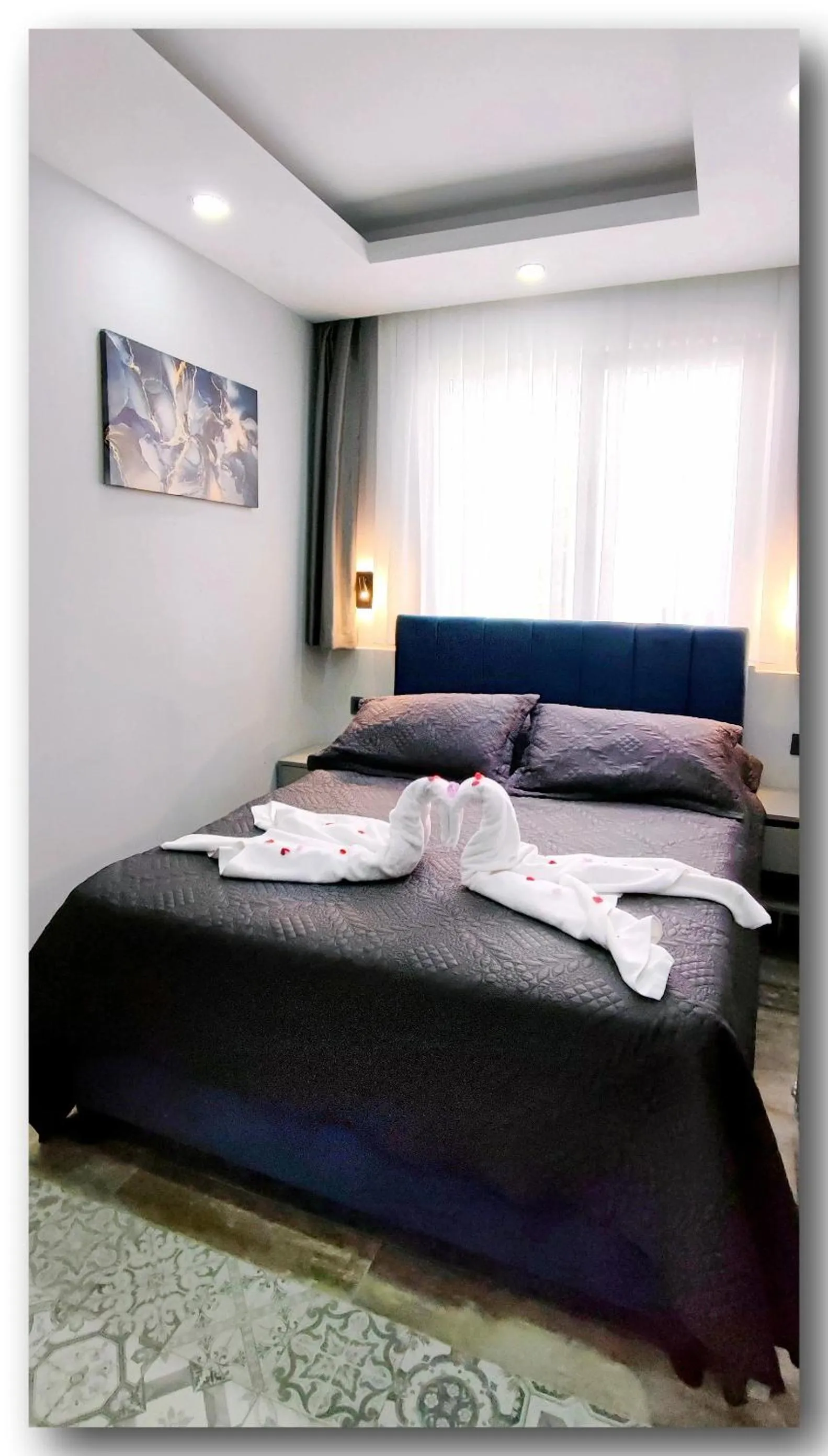 Bed in Aspendos Suites Konyaaltı Apart