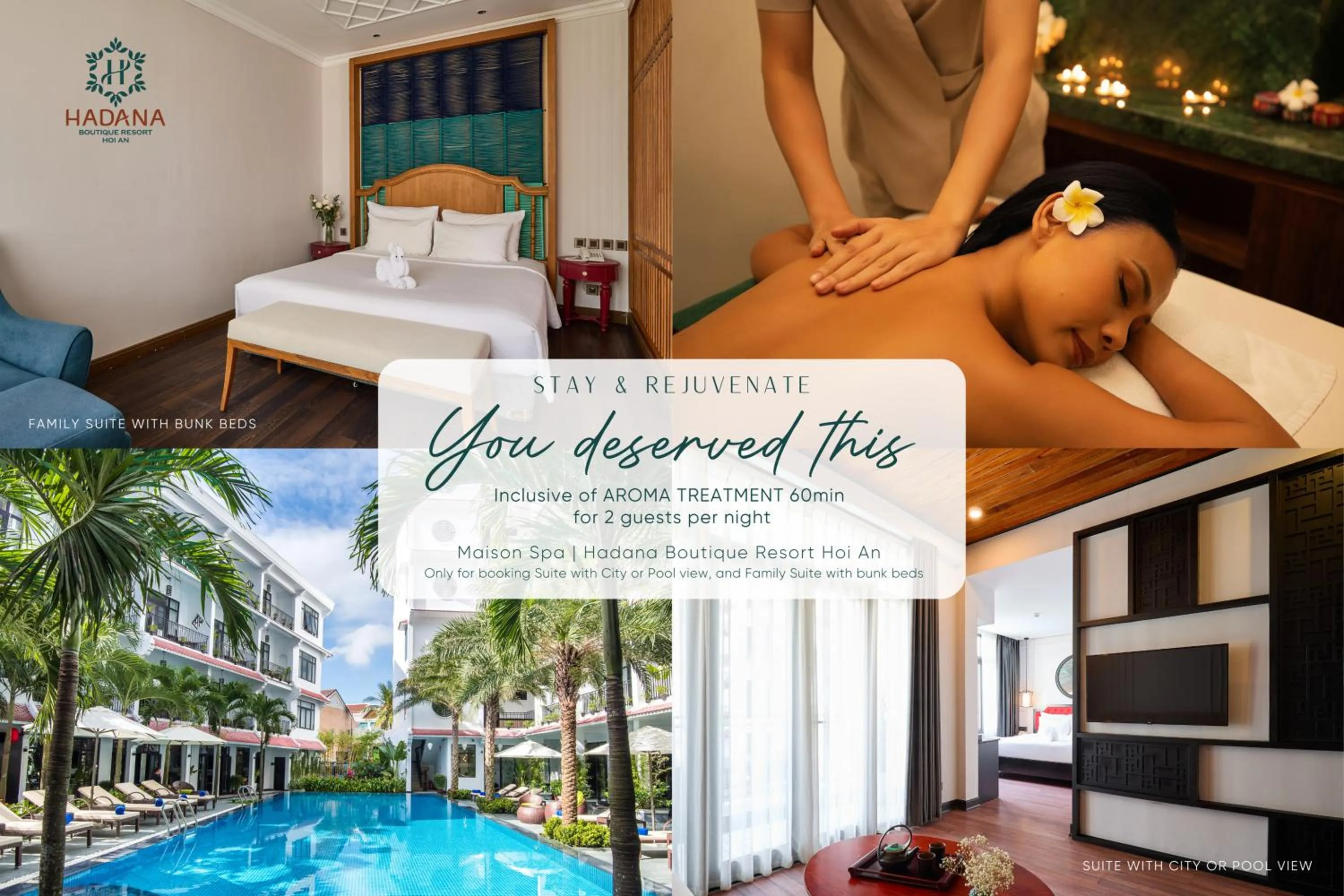 Bed in Hadana Boutique Resort Hoi An