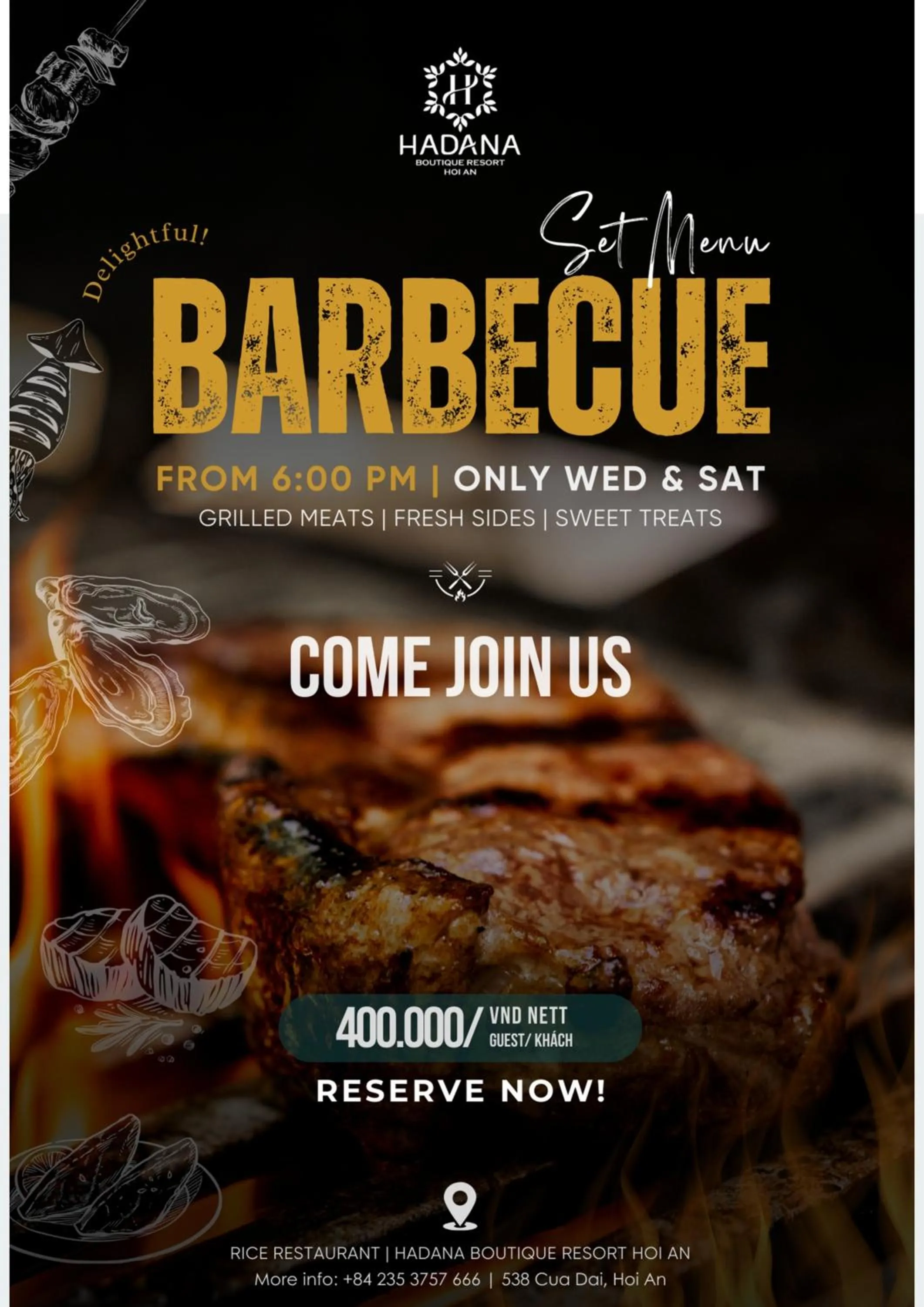 BBQ facilities in Hadana Boutique Resort Hoi An