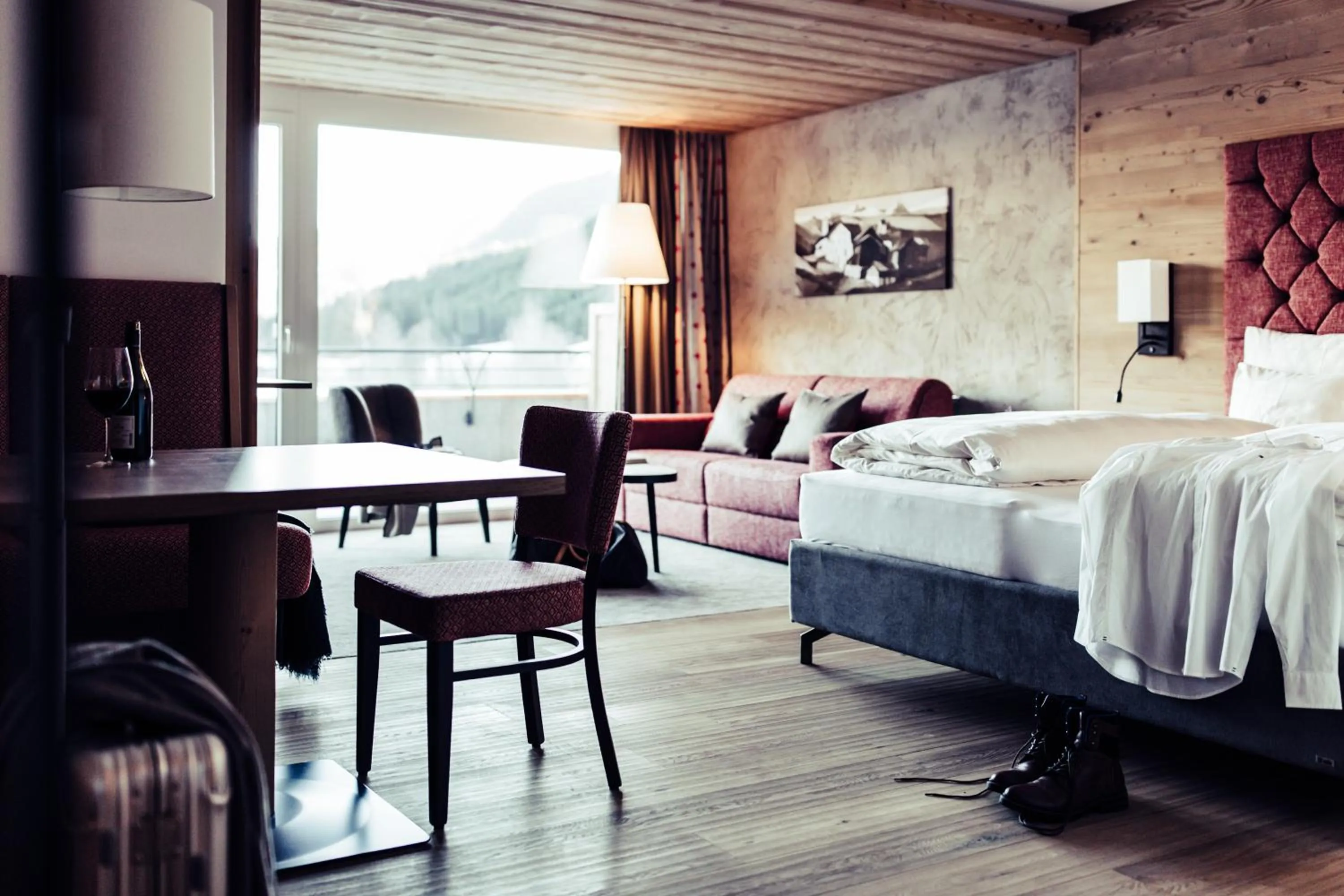 Photo of the whole room, Bed in Biohotel Bergzeit