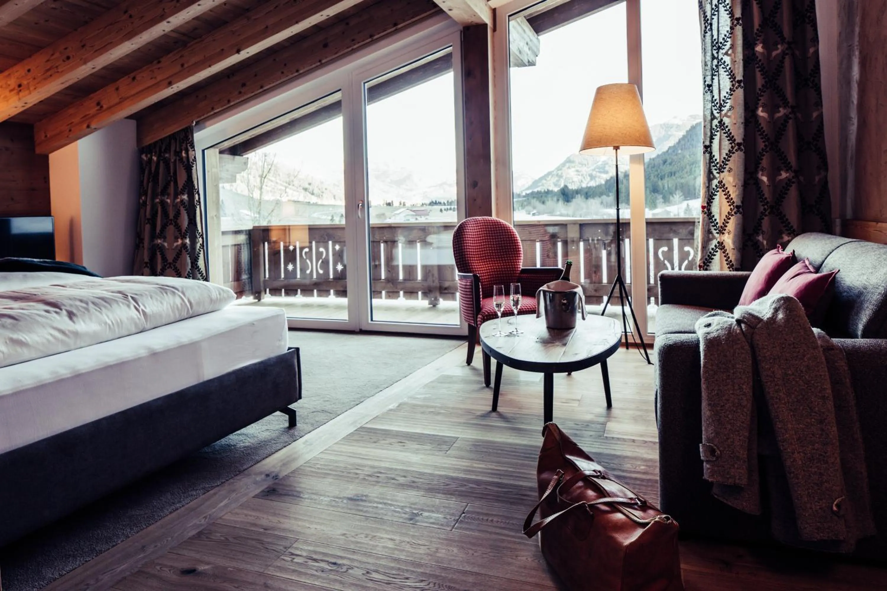 Photo of the whole room, Bed in Biohotel Bergzeit