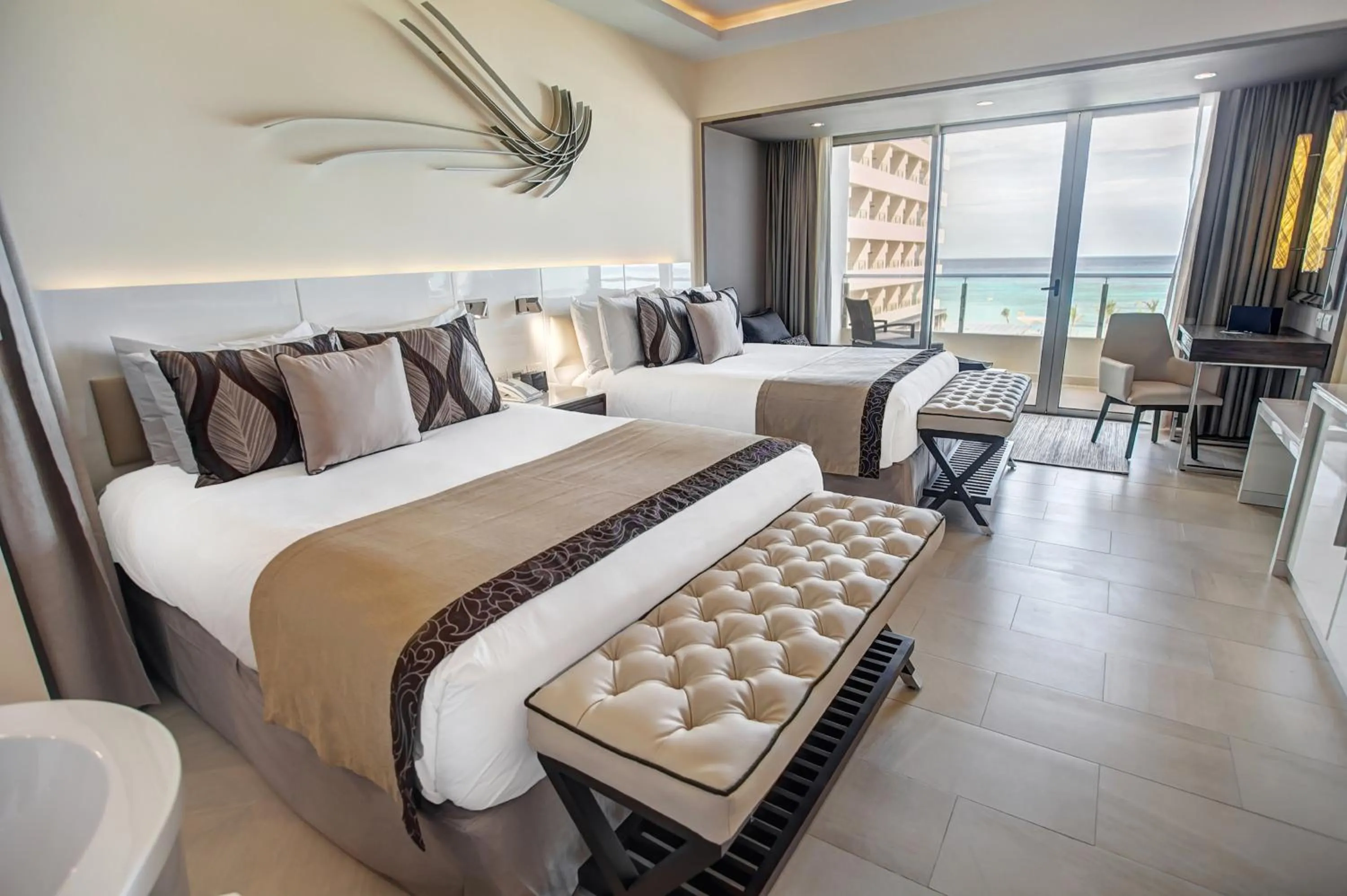 Photo of the whole room, Bed in Royalton Blue Waters Montego Bay, An Autograph Collection All-Inclusive Resort