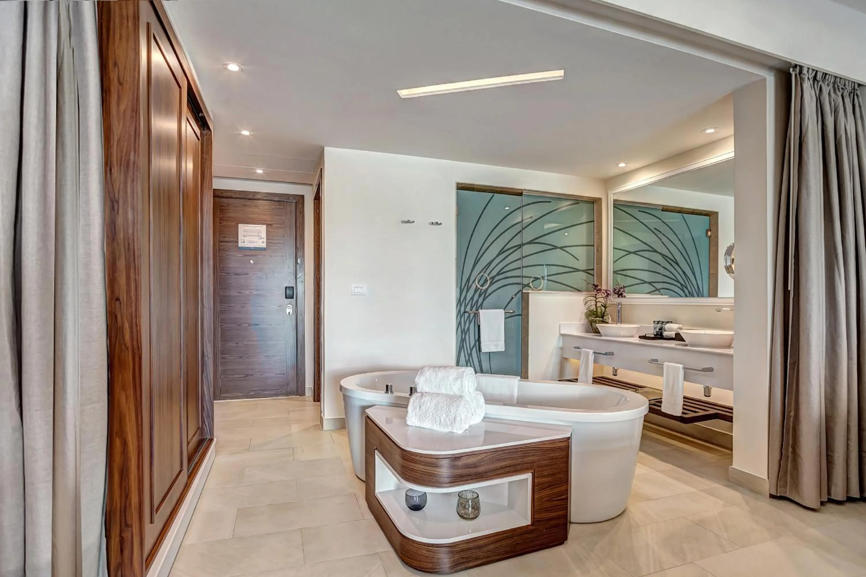 Bathroom, Bed in Royalton Blue Waters Montego Bay, An Autograph Collection All-Inclusive Resort