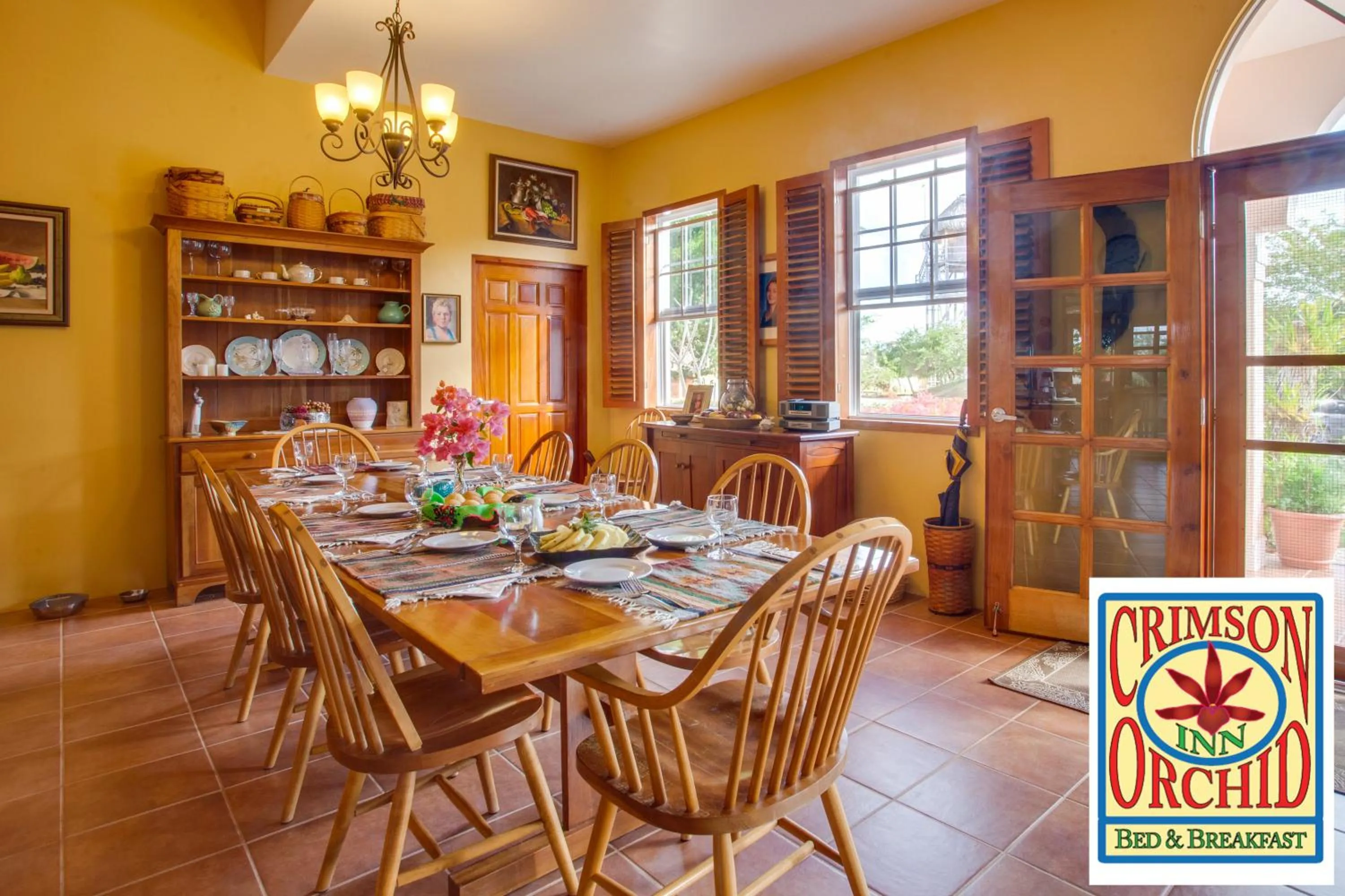 Dining area in The Crimson Orchid Inn at Orchid Bay
