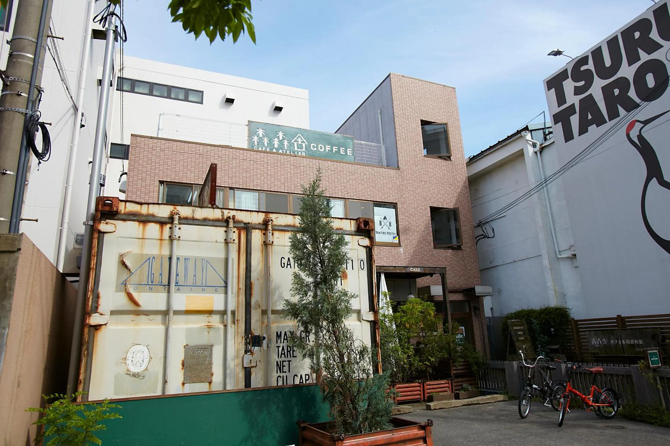 Facade/entrance in Bonfire Hostel Osaka