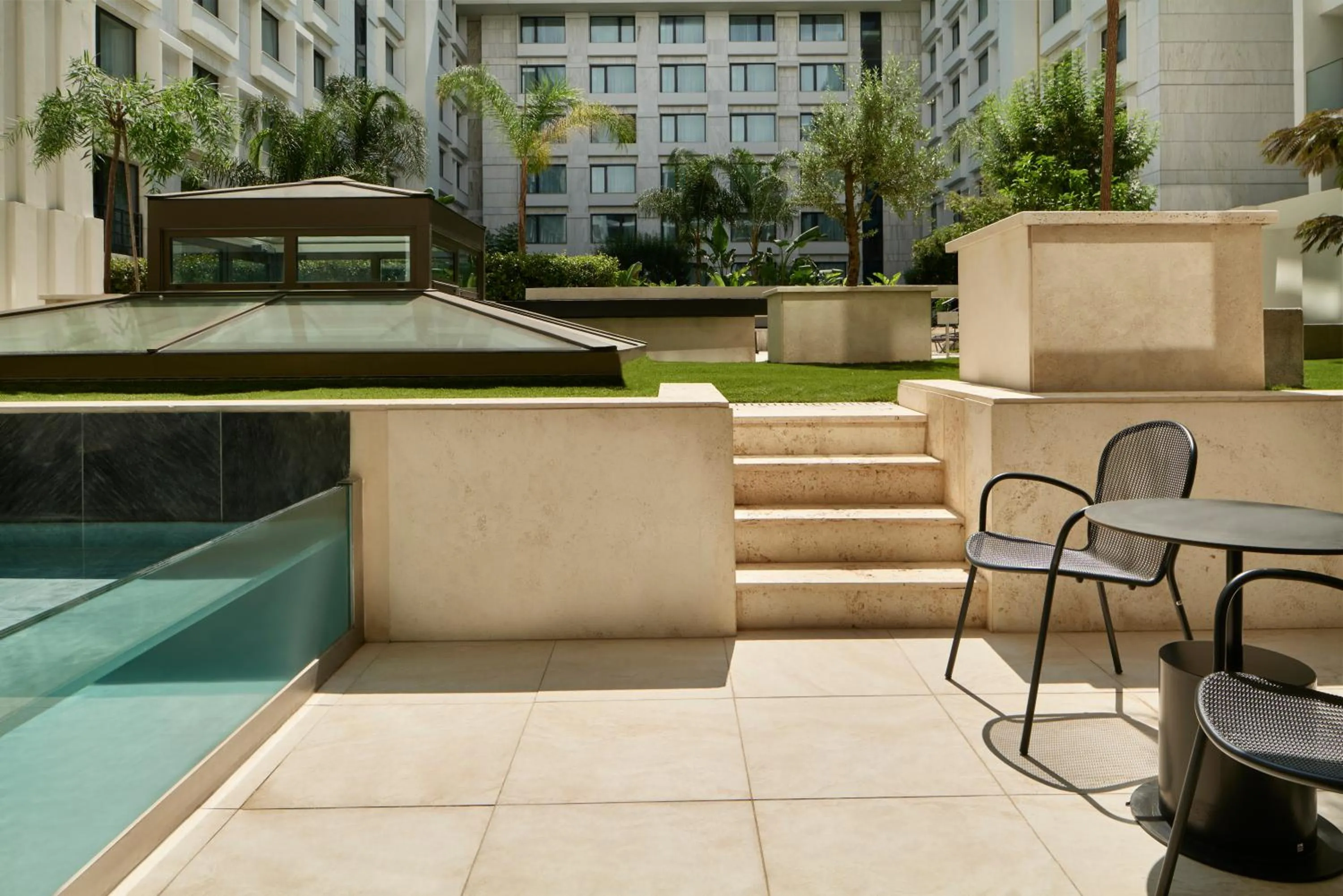 Pool view in Grand Hyatt Athens