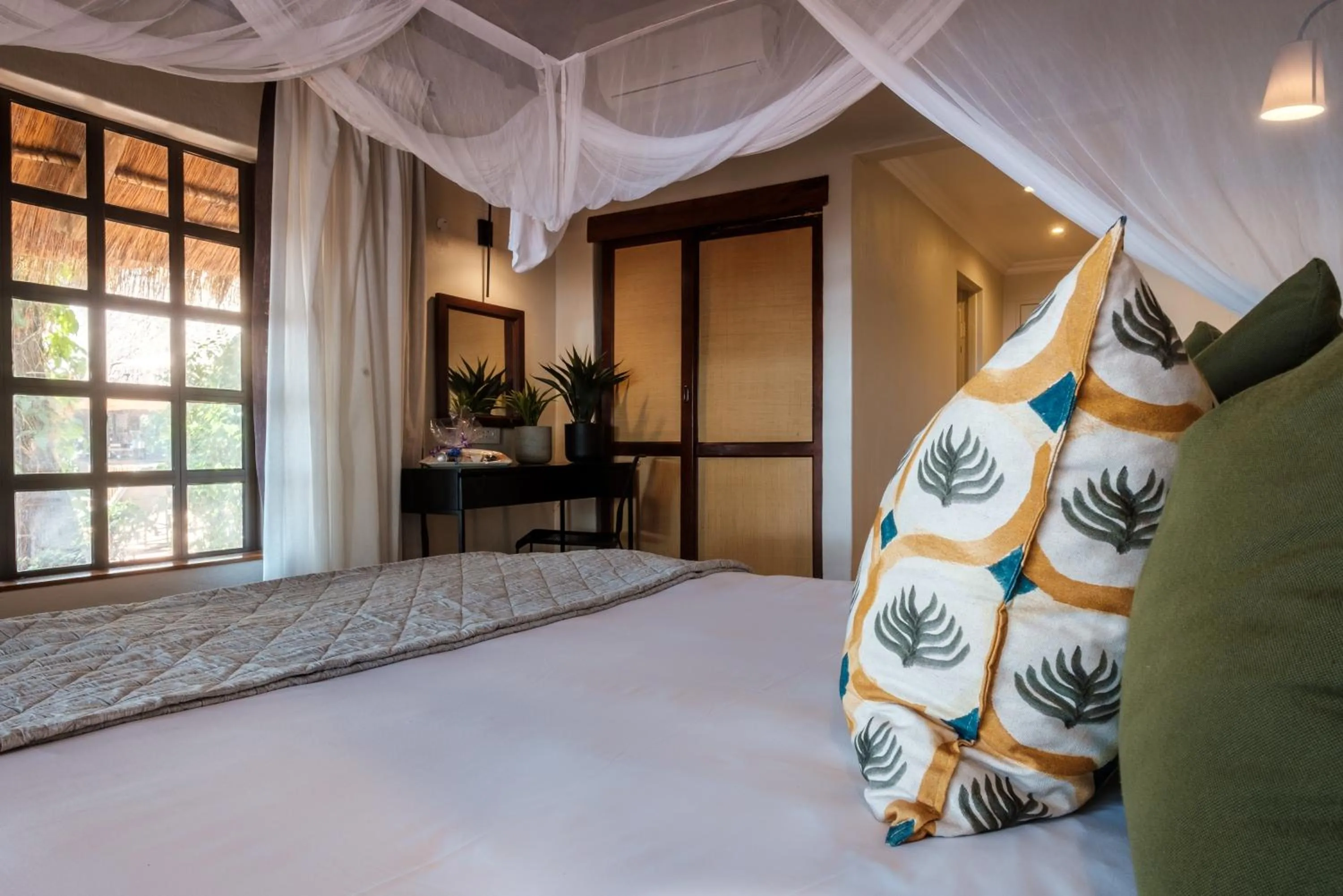 Bed in Chobe Marina Lodge