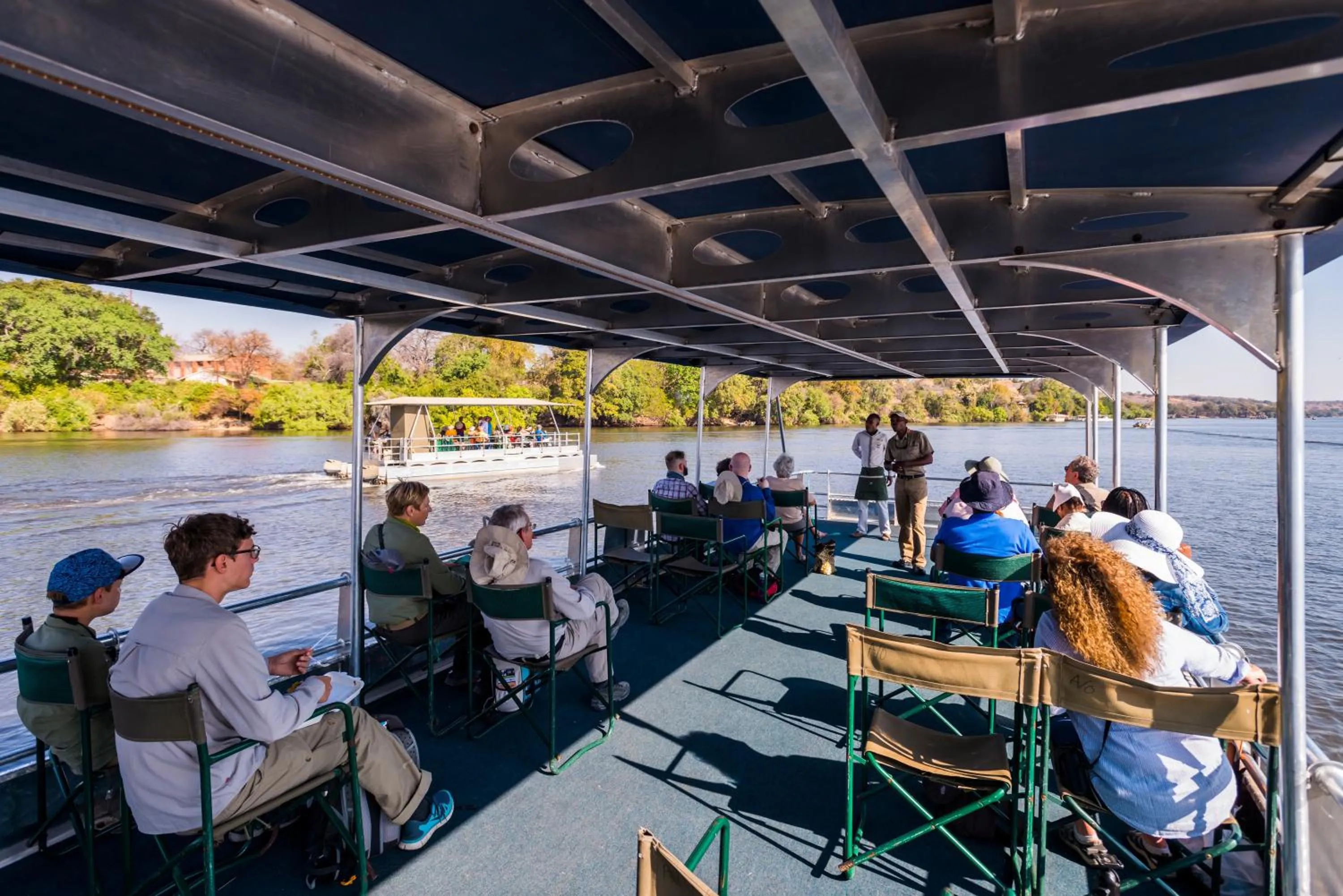 group of guests in Chobe Marina Lodge