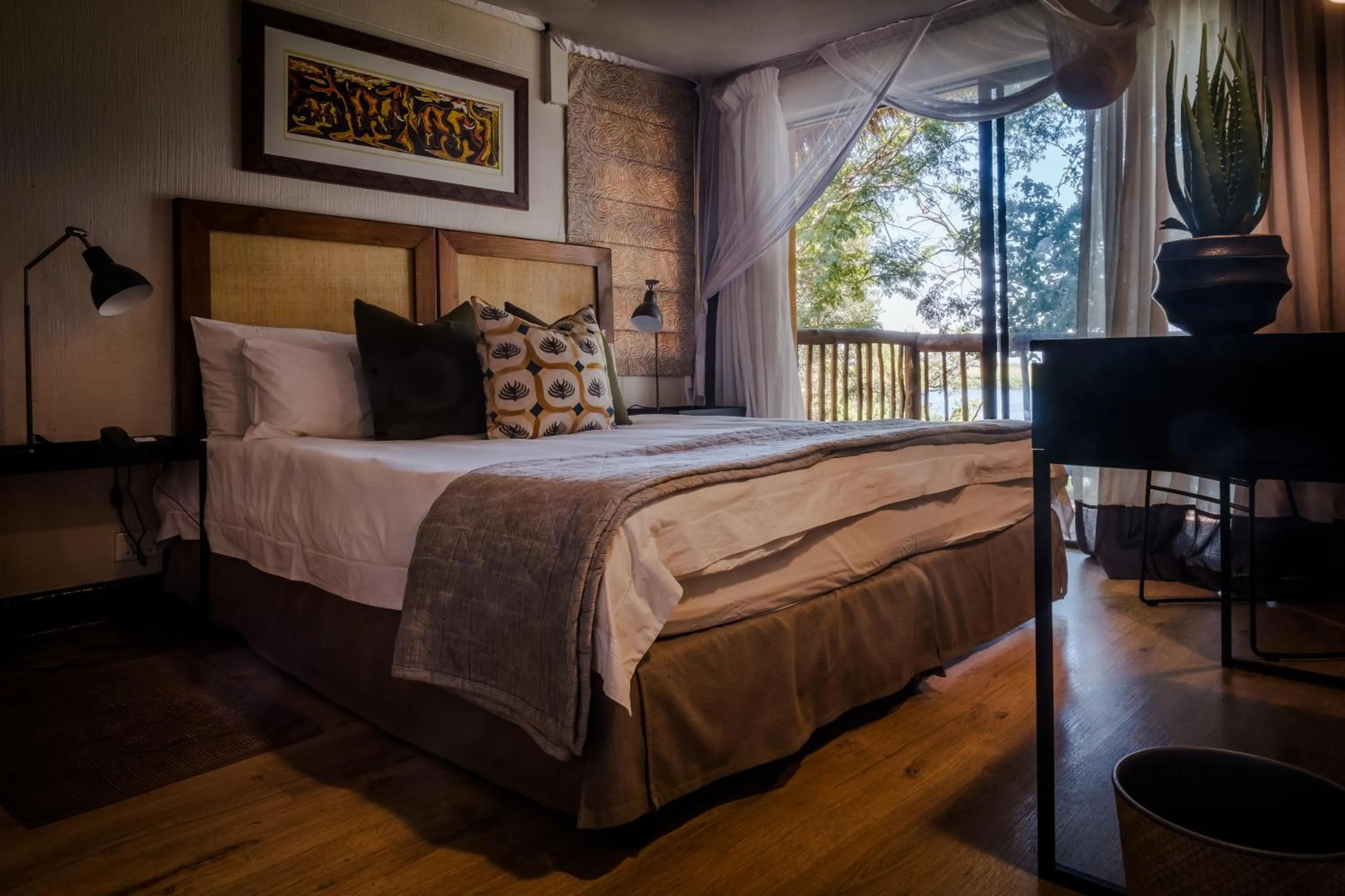 Bed in Chobe Marina Lodge