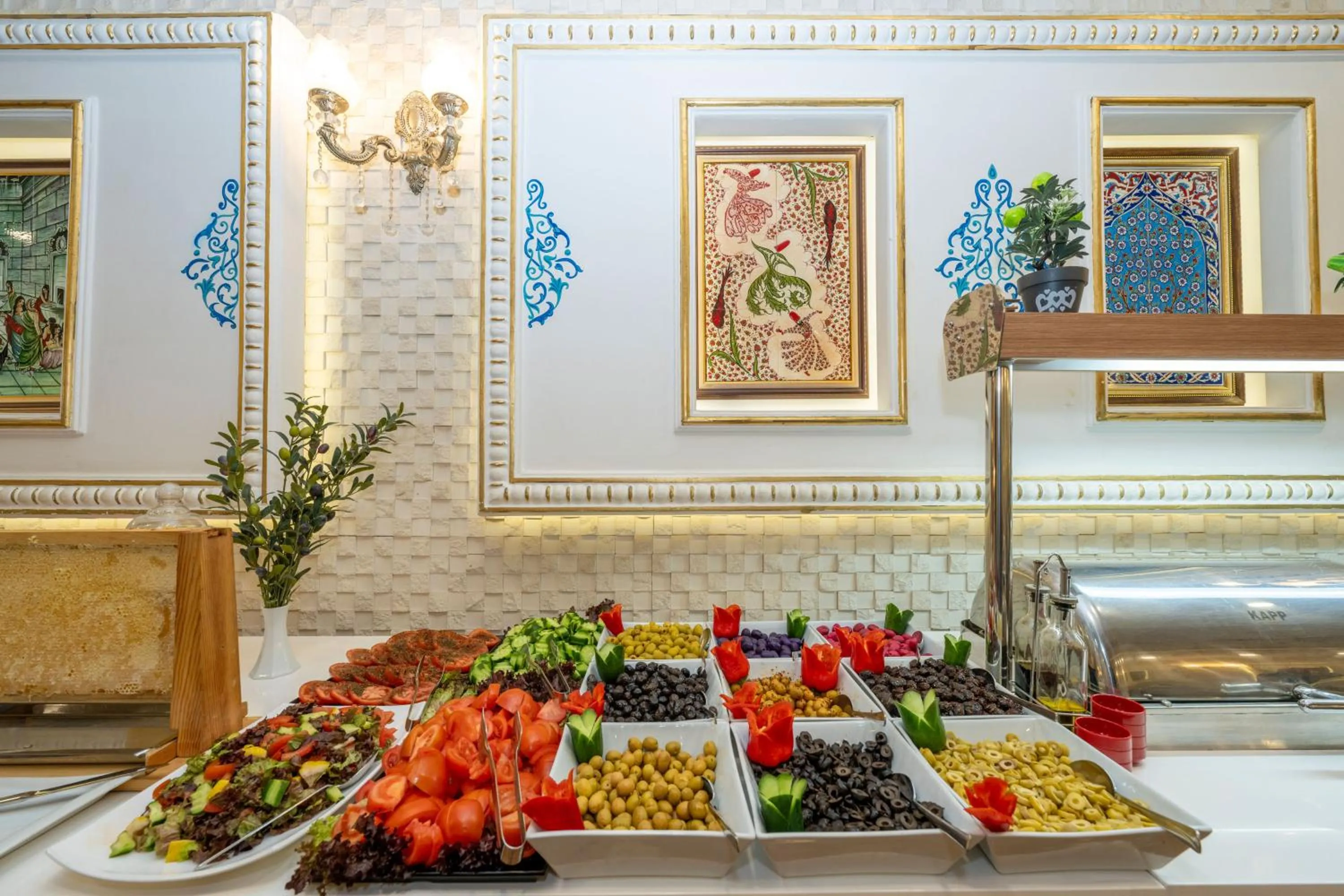 Buffet breakfast in The Byzantium Suites Hotel & Spa