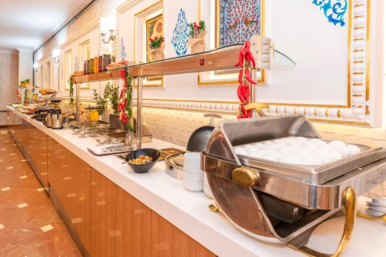 Buffet breakfast in The Byzantium Suites Hotel & Spa