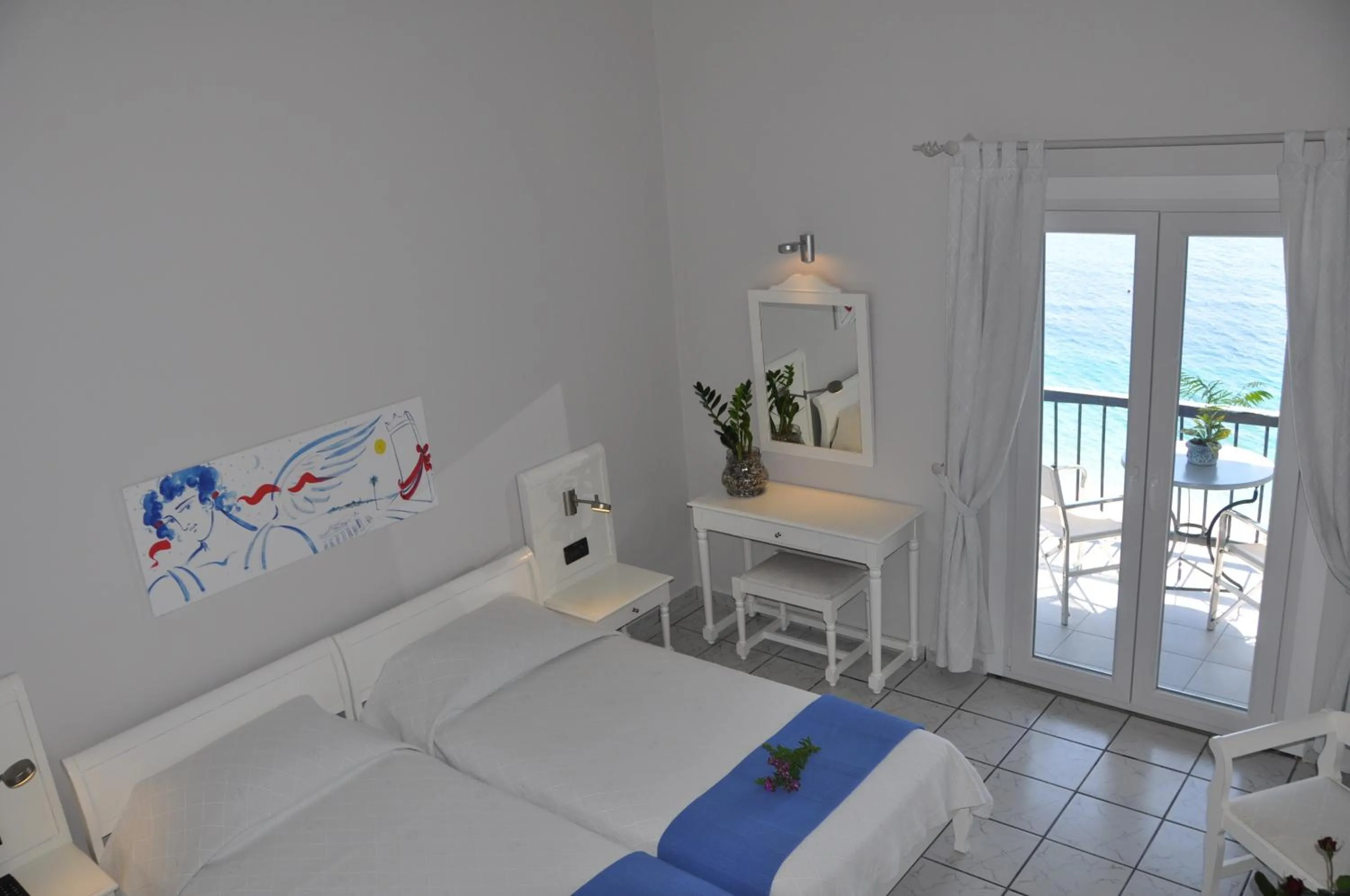 Balcony/Terrace, Bed in Adrina Beach Hotel