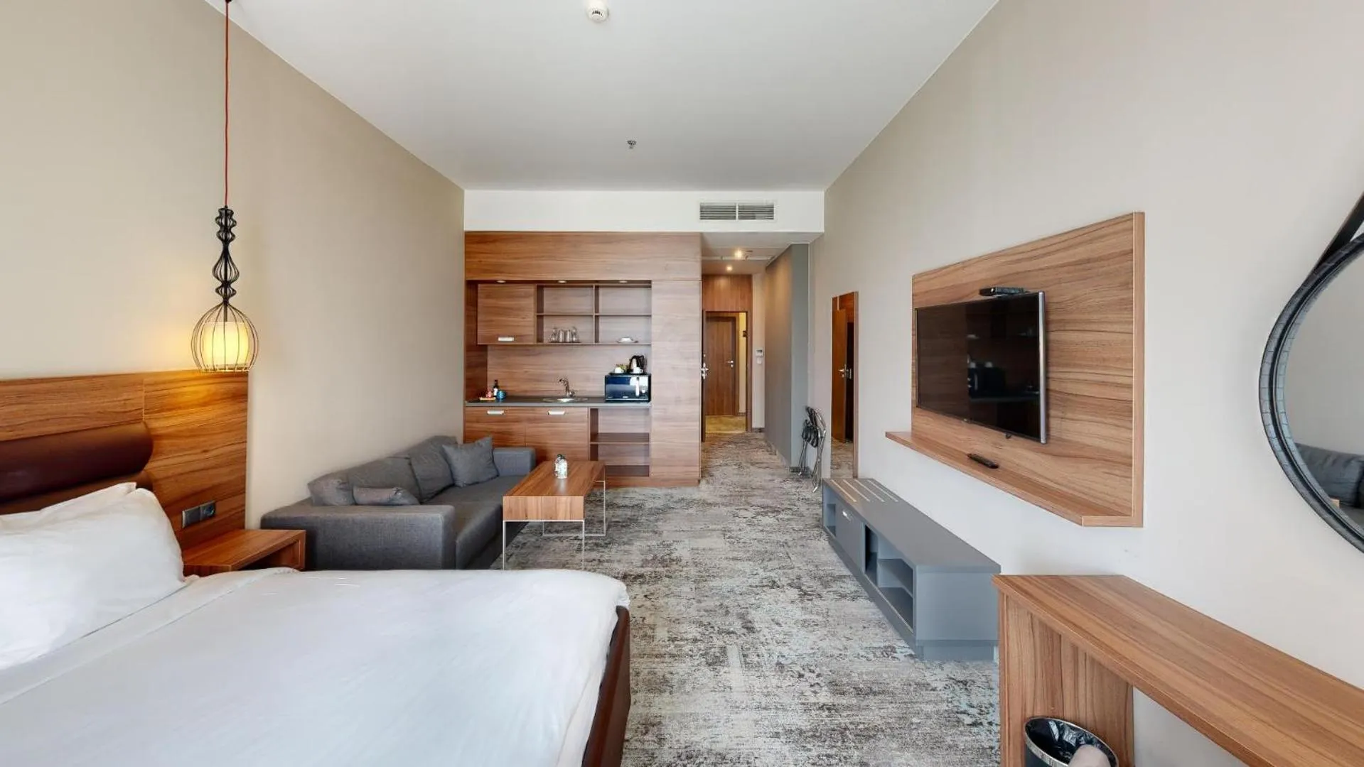 Communal lounge/ TV room, Bed in Premier Sofia Airport Hotel