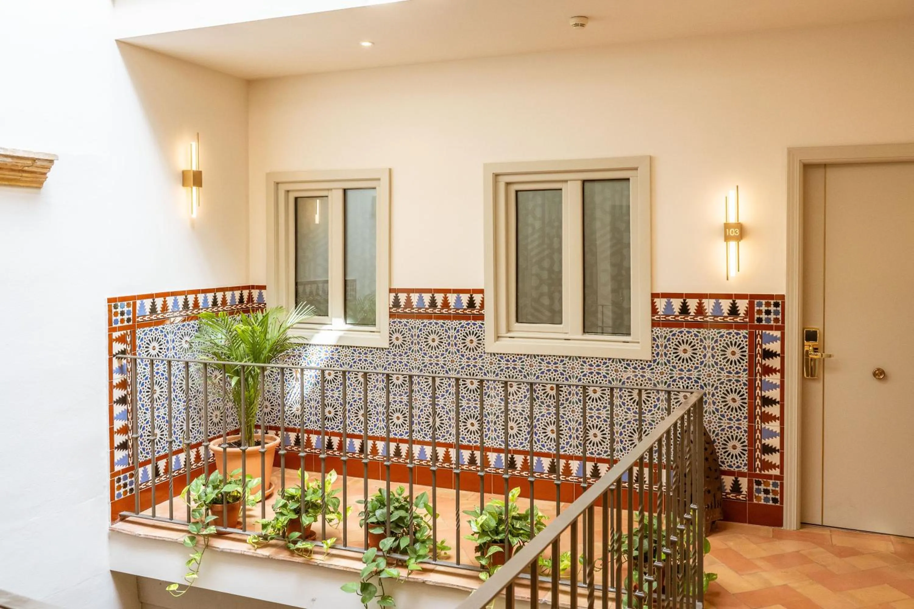 Patio, Bed in Hotel Boutique Casas de Santa Cruz