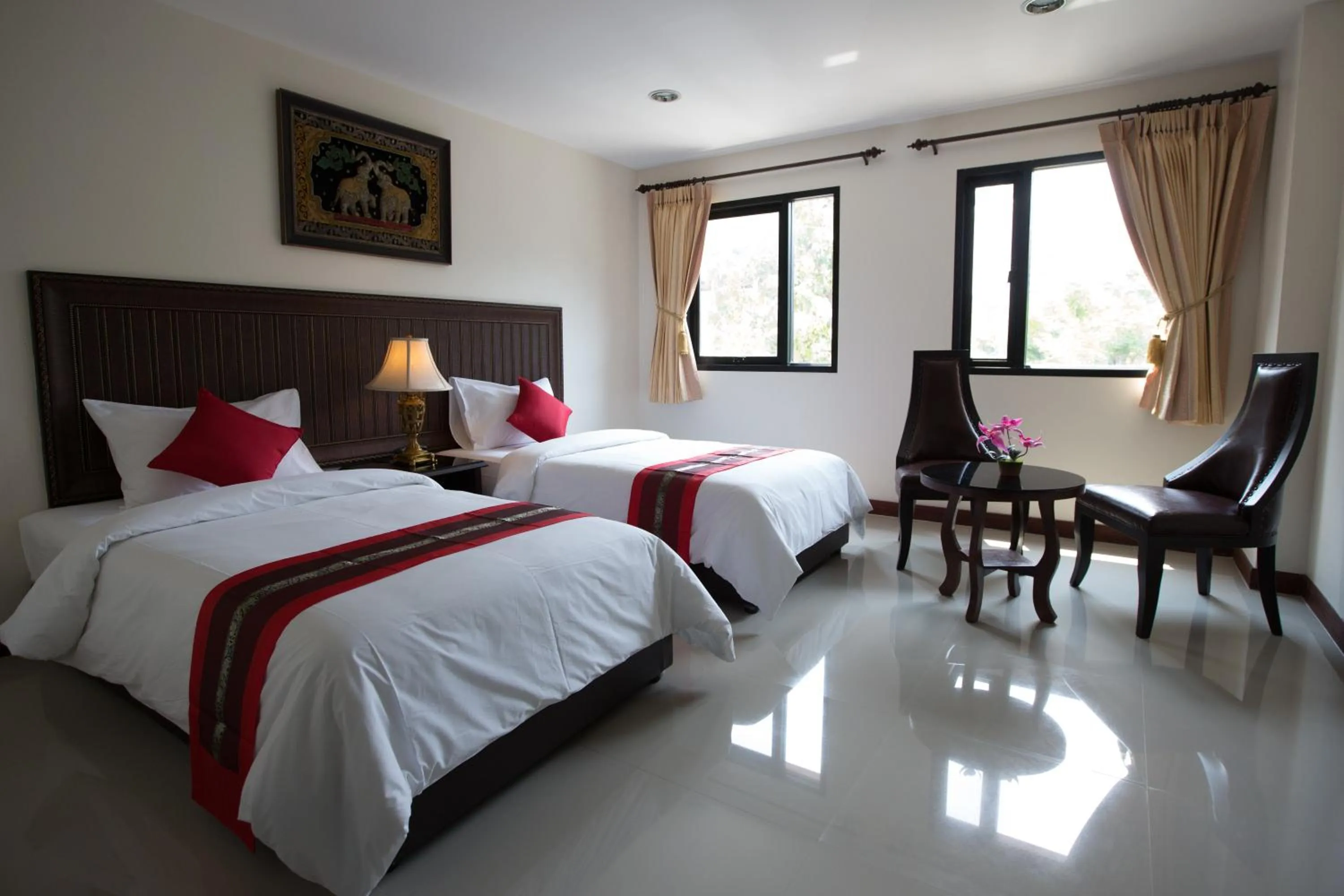 Bed in True Siam Rangnam Hotel