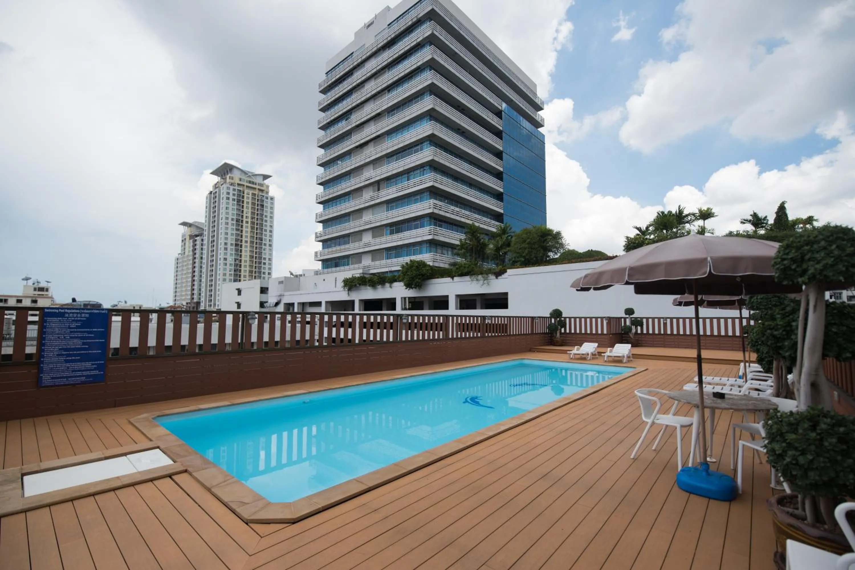 Swimming pool in True Siam Rangnam Hotel