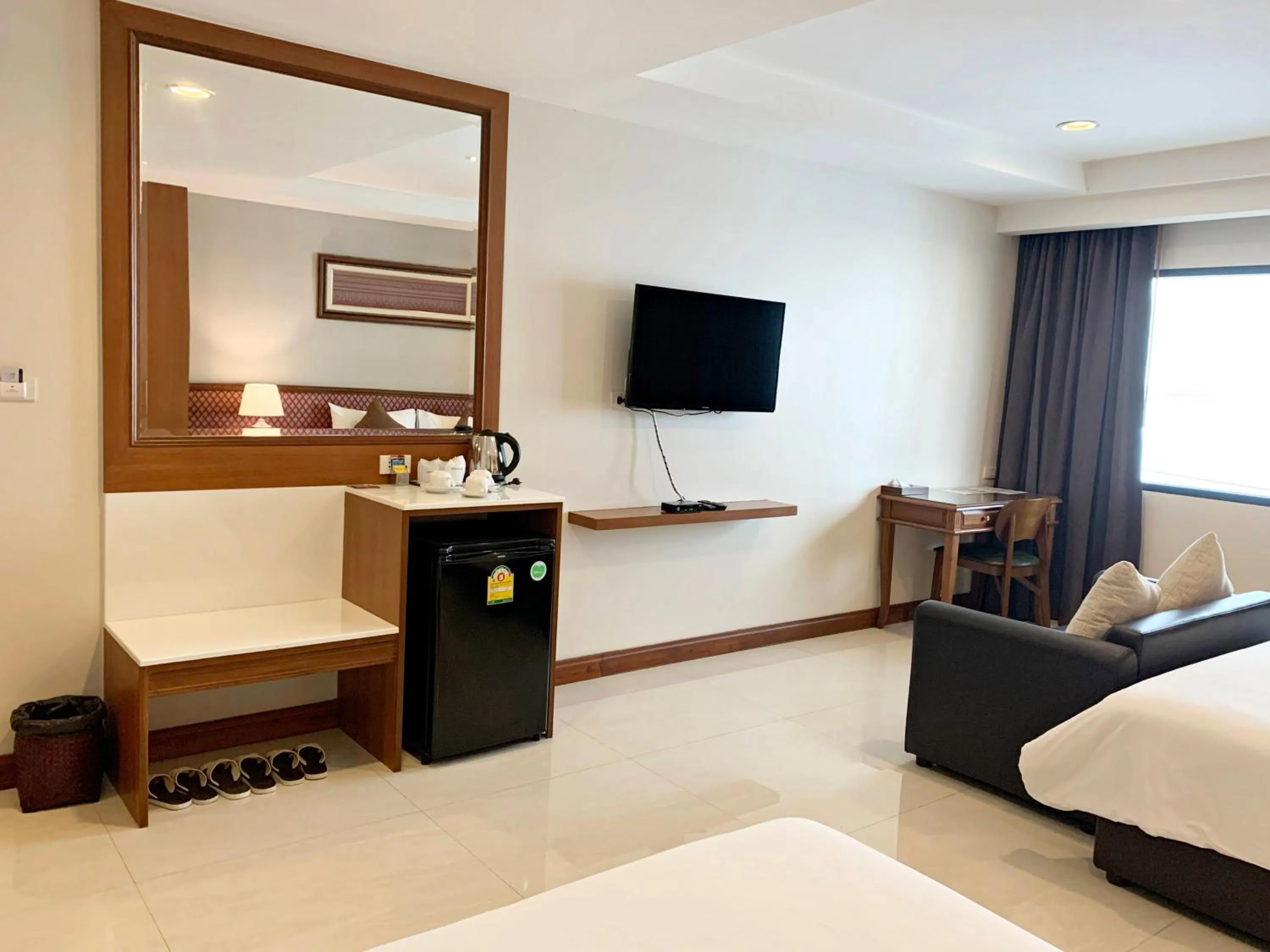 Decorative detail, Bed in True Siam Rangnam Hotel