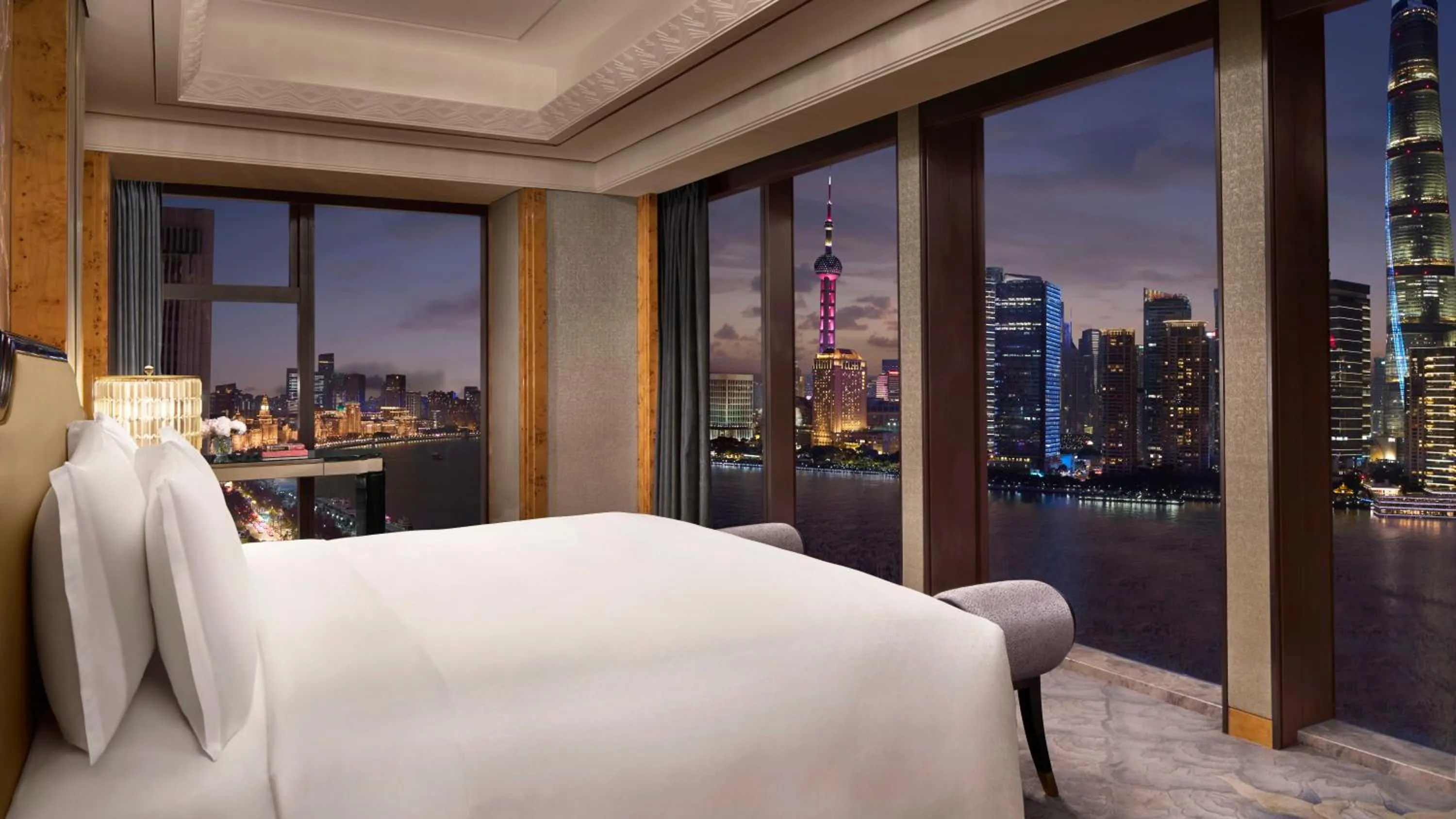 Night, Bed in The St. Regis on the Bund, Shanghai