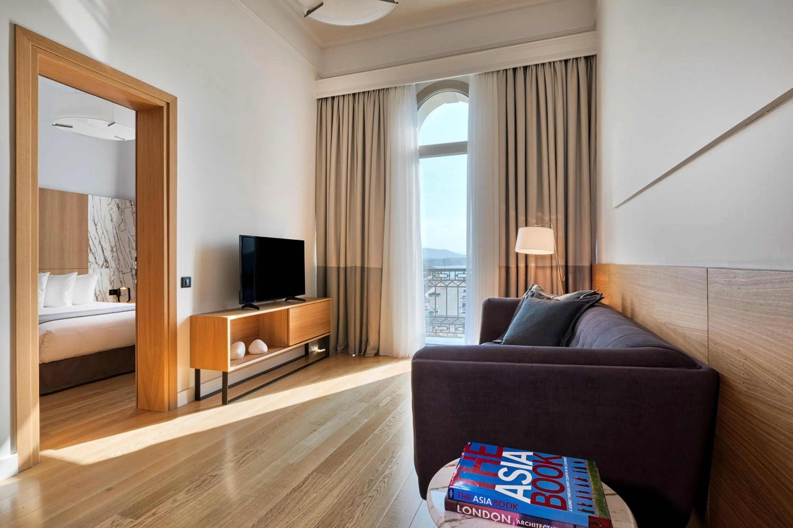 Living room, Bed in Aegli Hotel Volos