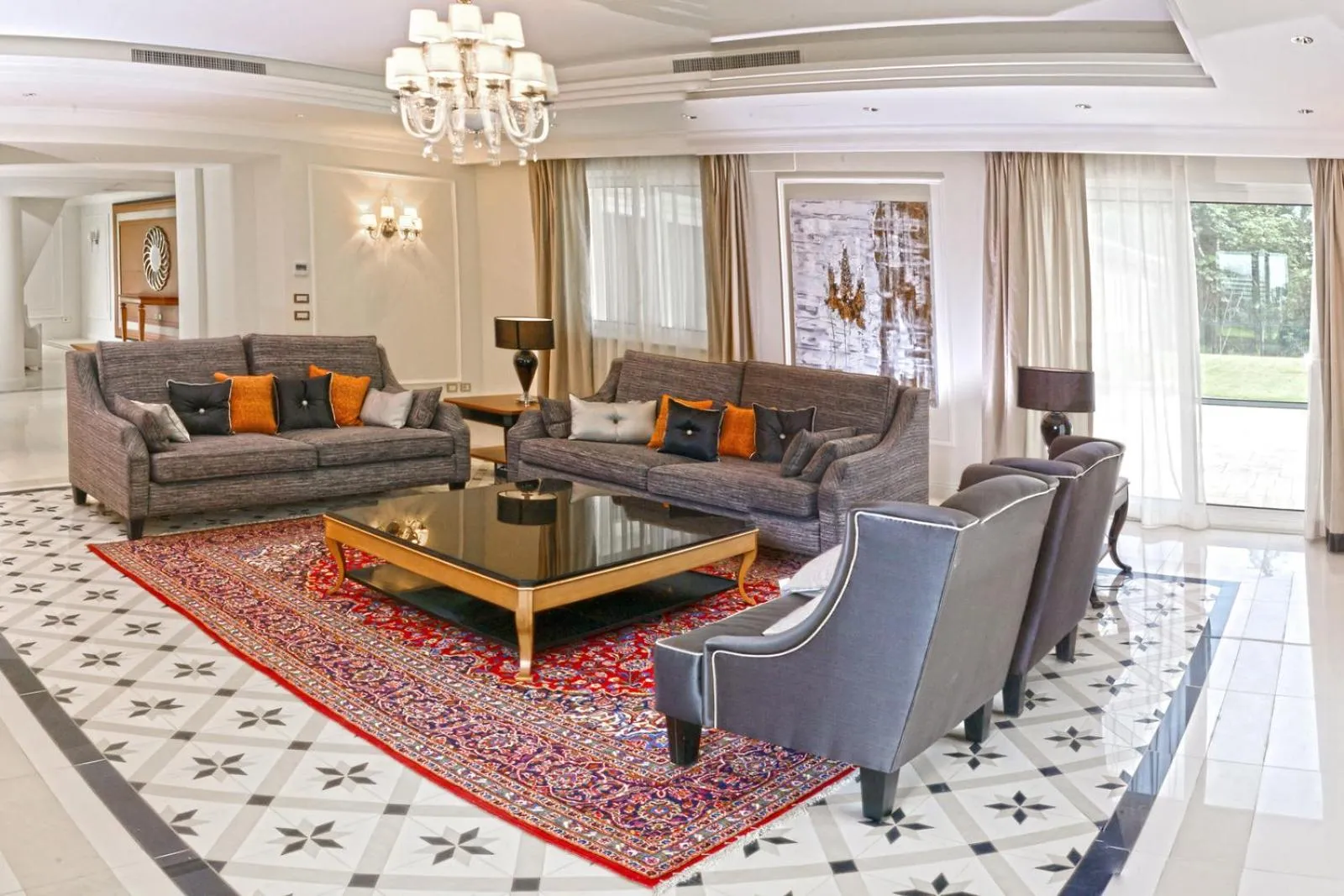 Seating area in Grand Hotel Djibloho