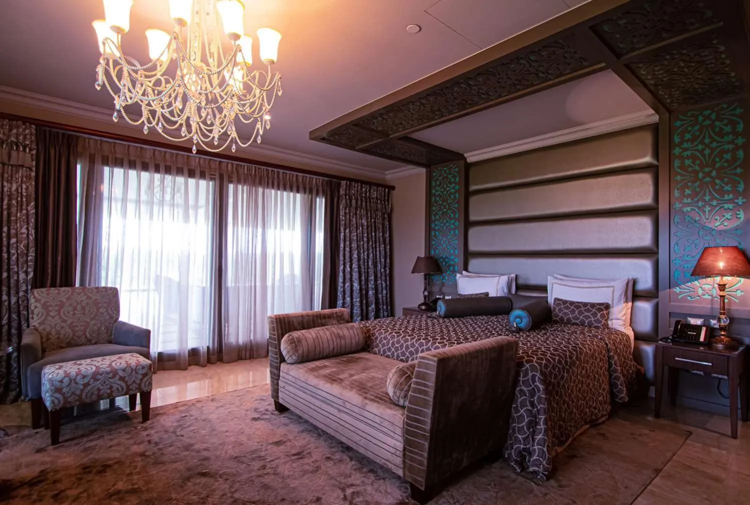 Bed in Grand Hotel Djibloho