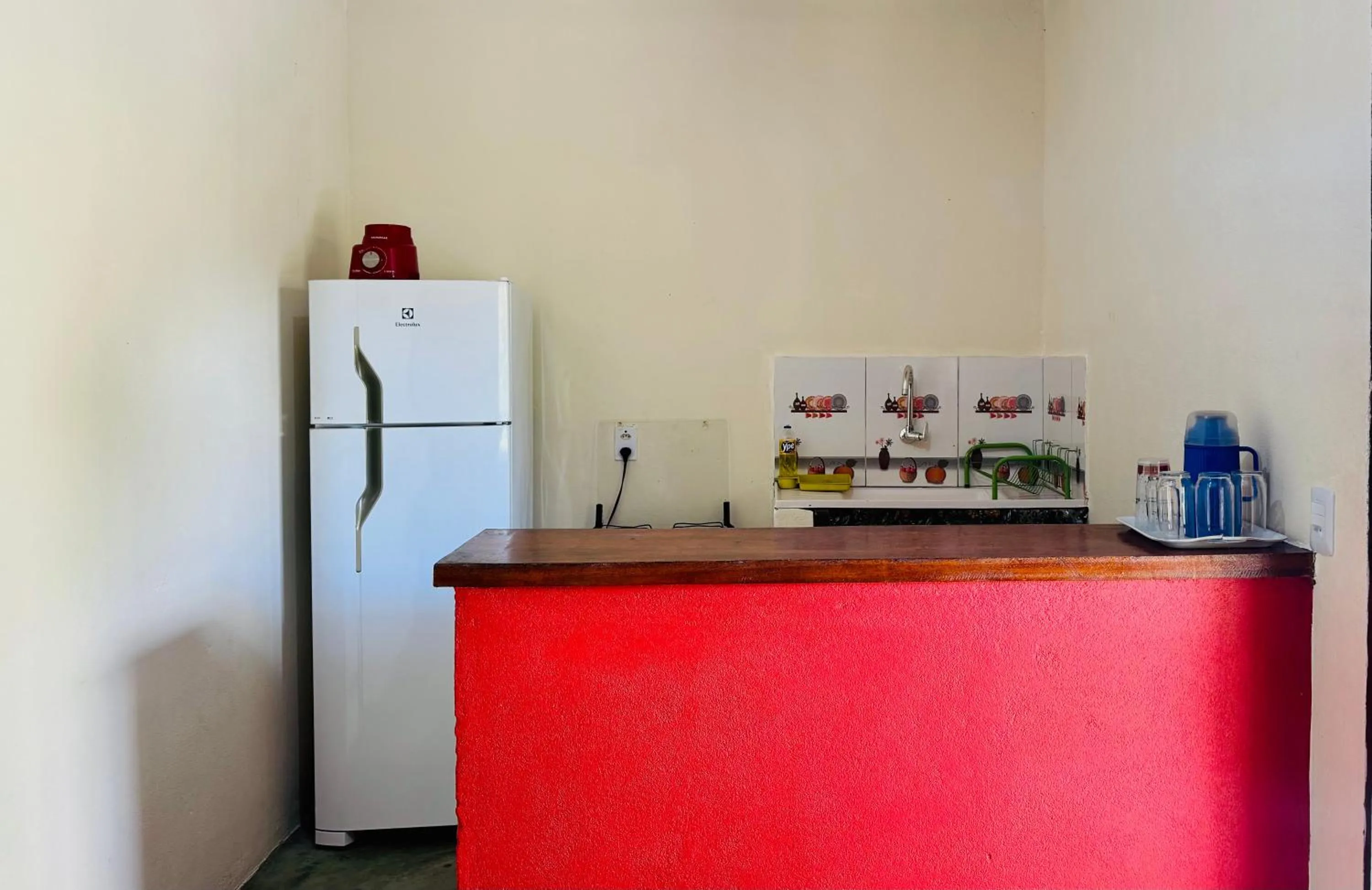 Kitchen or kitchenette in Pousada Aquarela