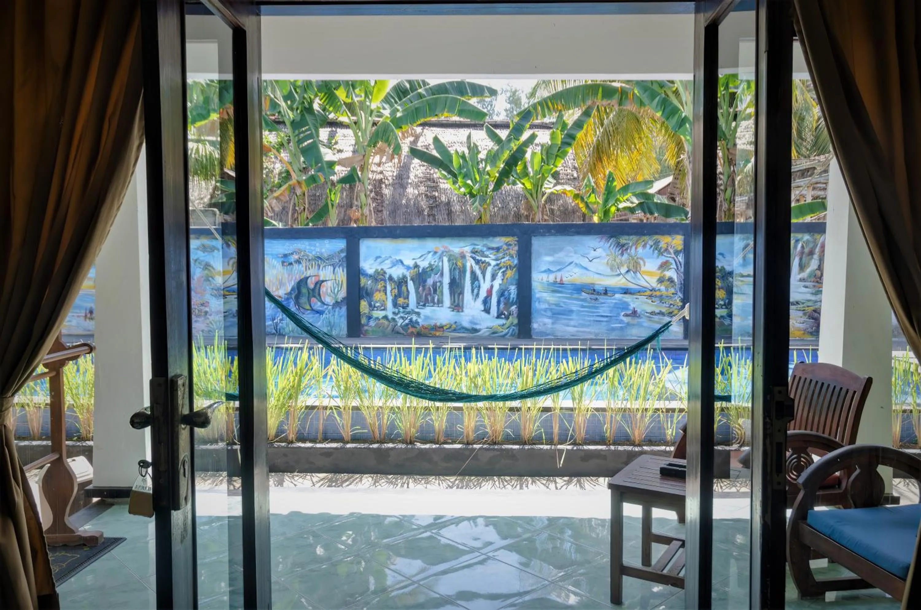 Bed in Warna Beach Hotel