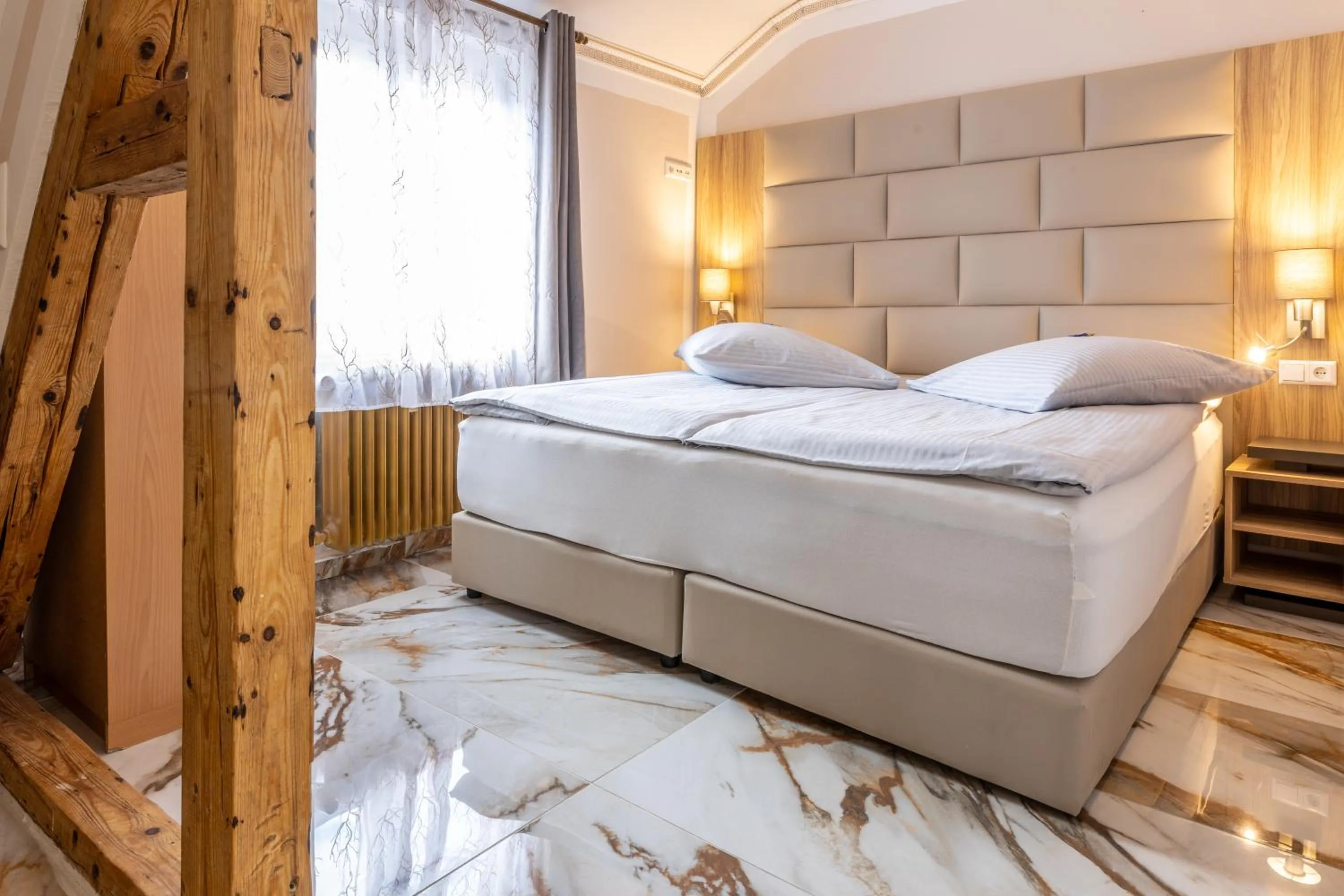 Bedroom, Bed in Hotel Restaurant Meteora