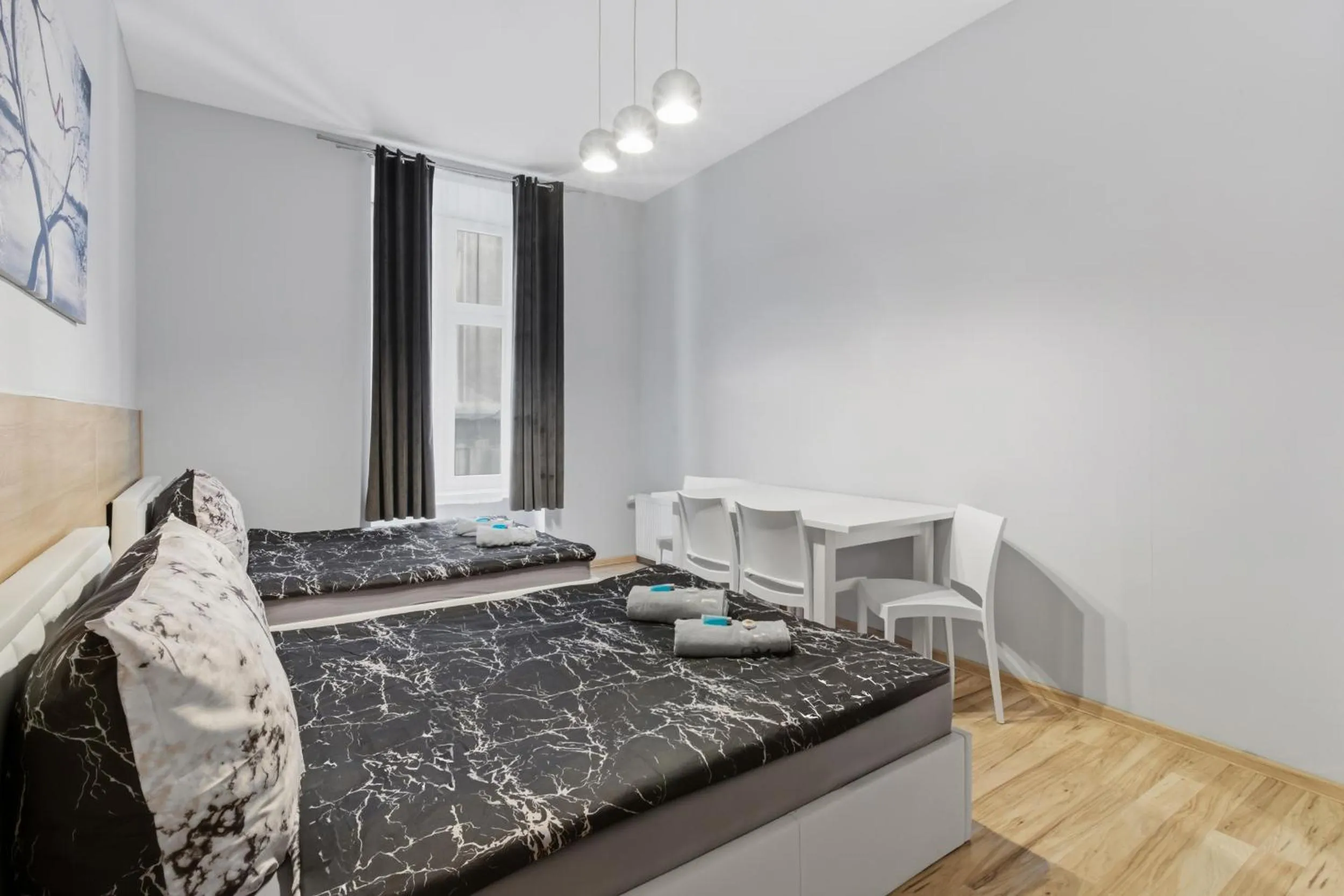 Bed in 70s Guest room